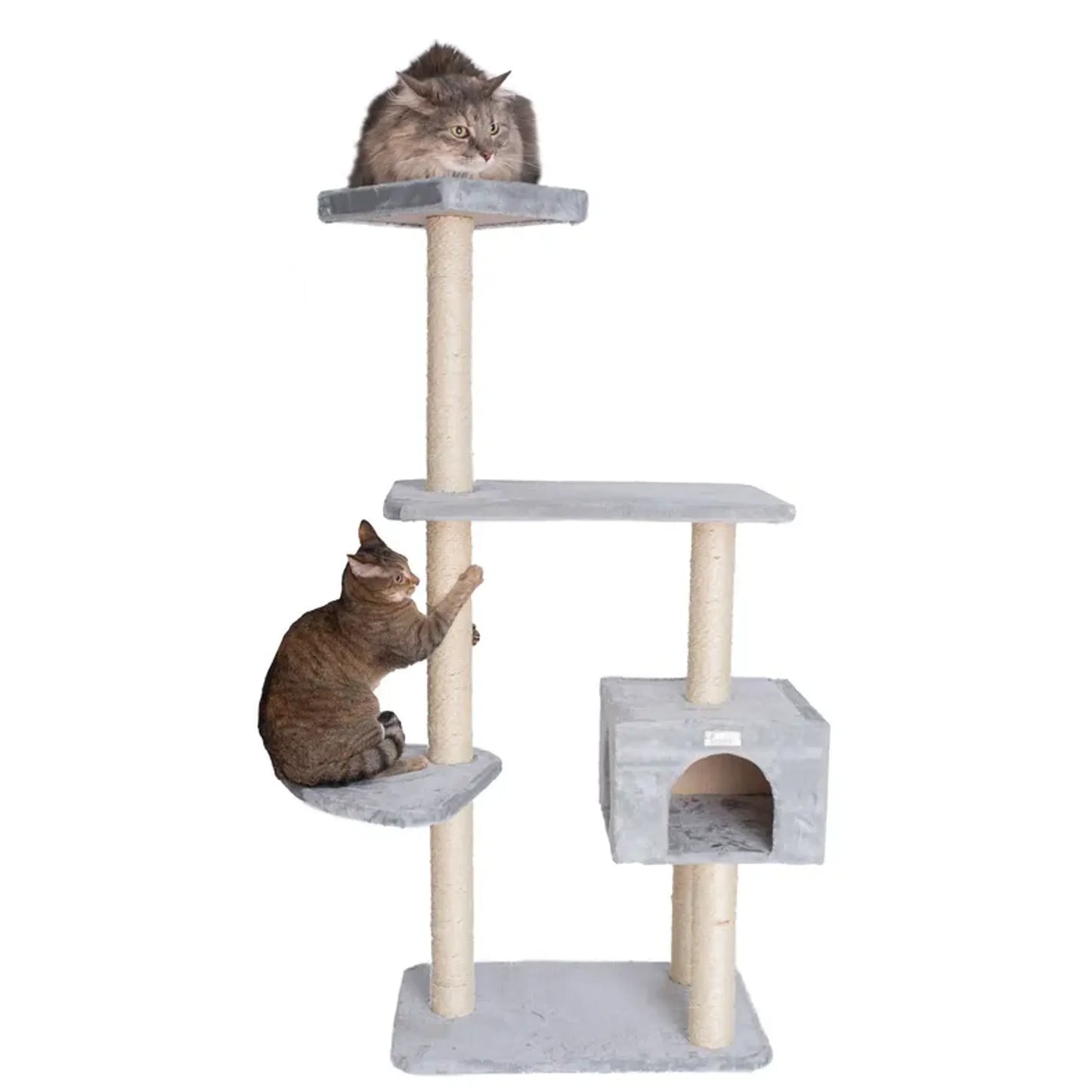 Real Wood Cat Tree Climber with Multiple Levels - Indoor Pet Perch