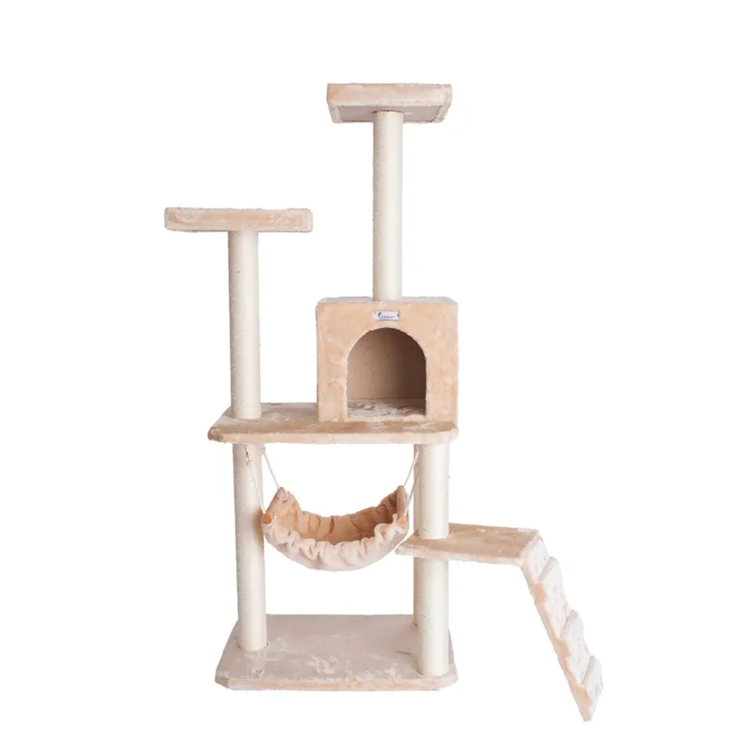Real Wood Cat Tree House with Multiple Levels - Indoor Pet Climber