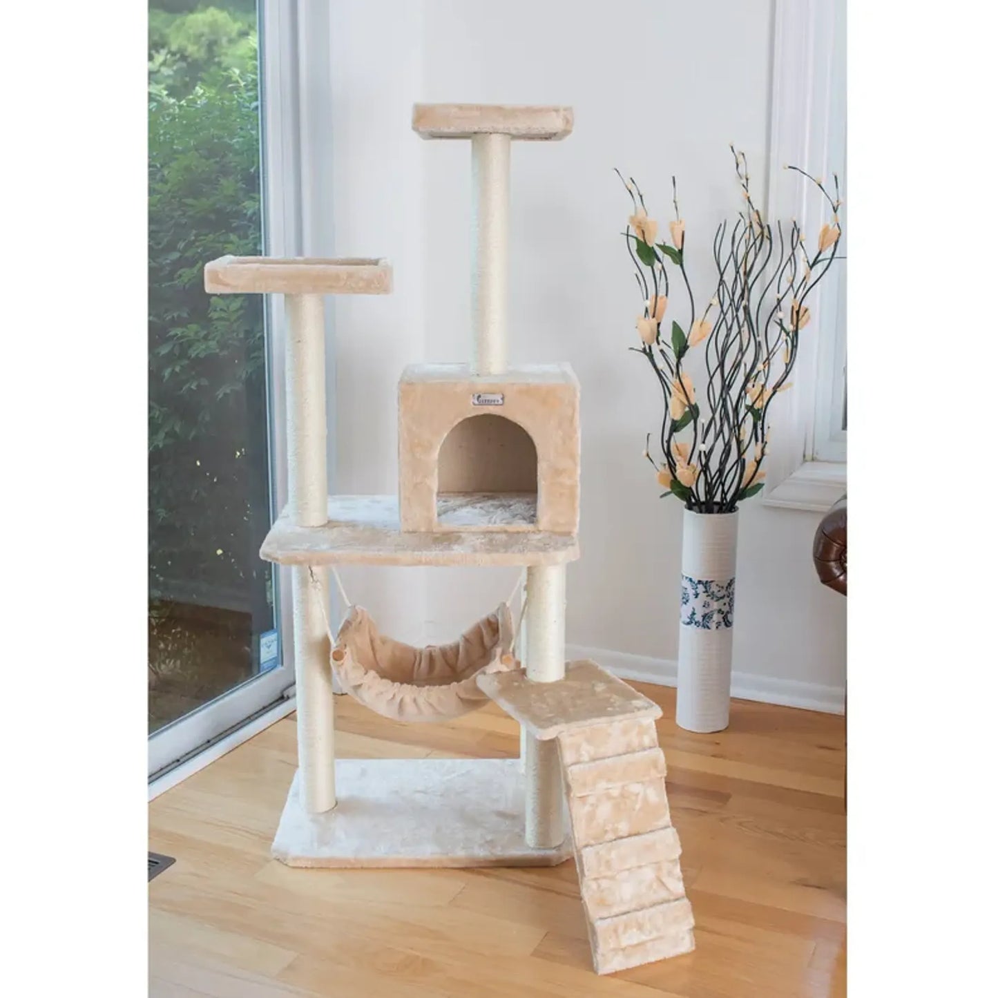 Real Wood Cat Tree House with Multiple Levels - Indoor Pet Climber