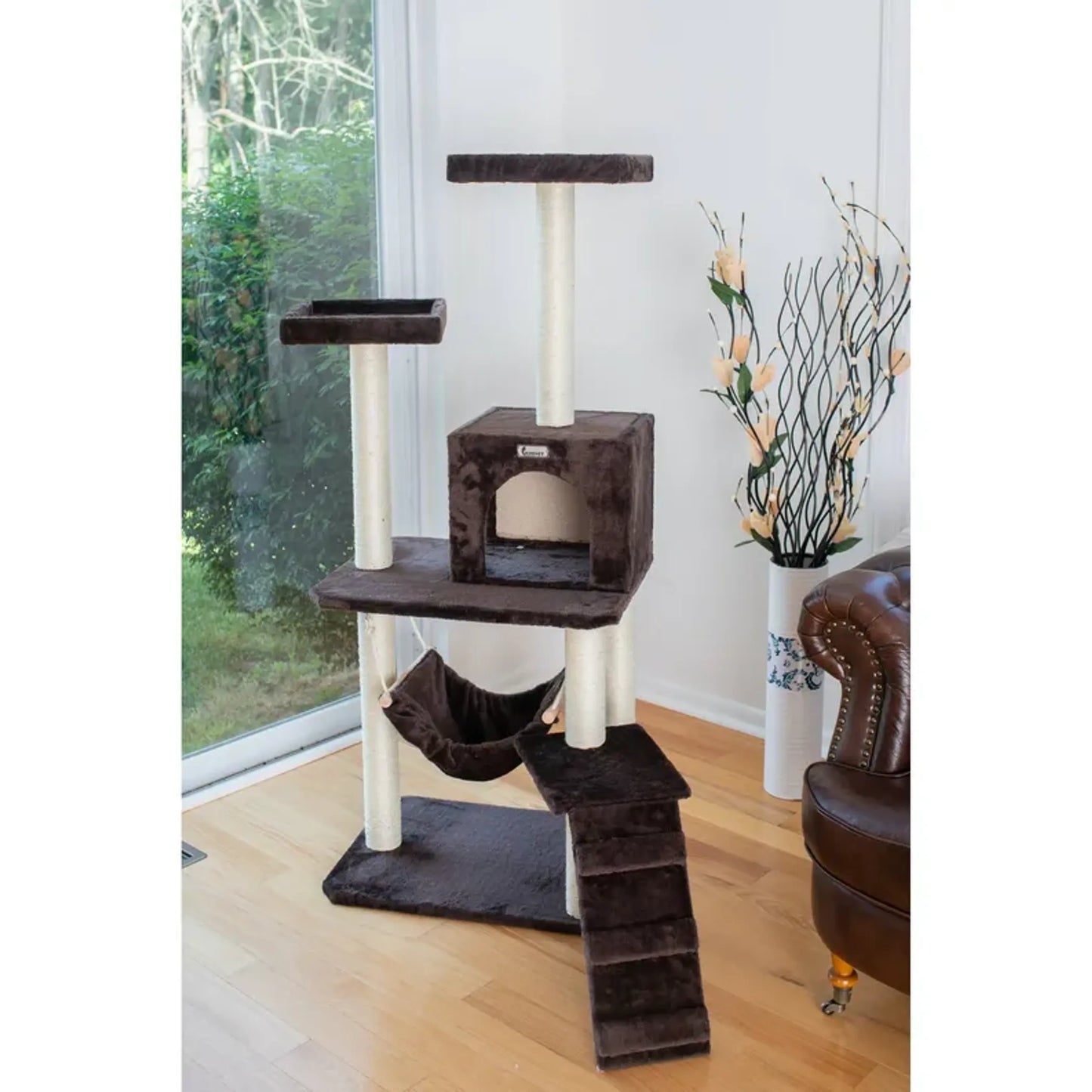 Real Wood Cat Tree Climber with Four Levels