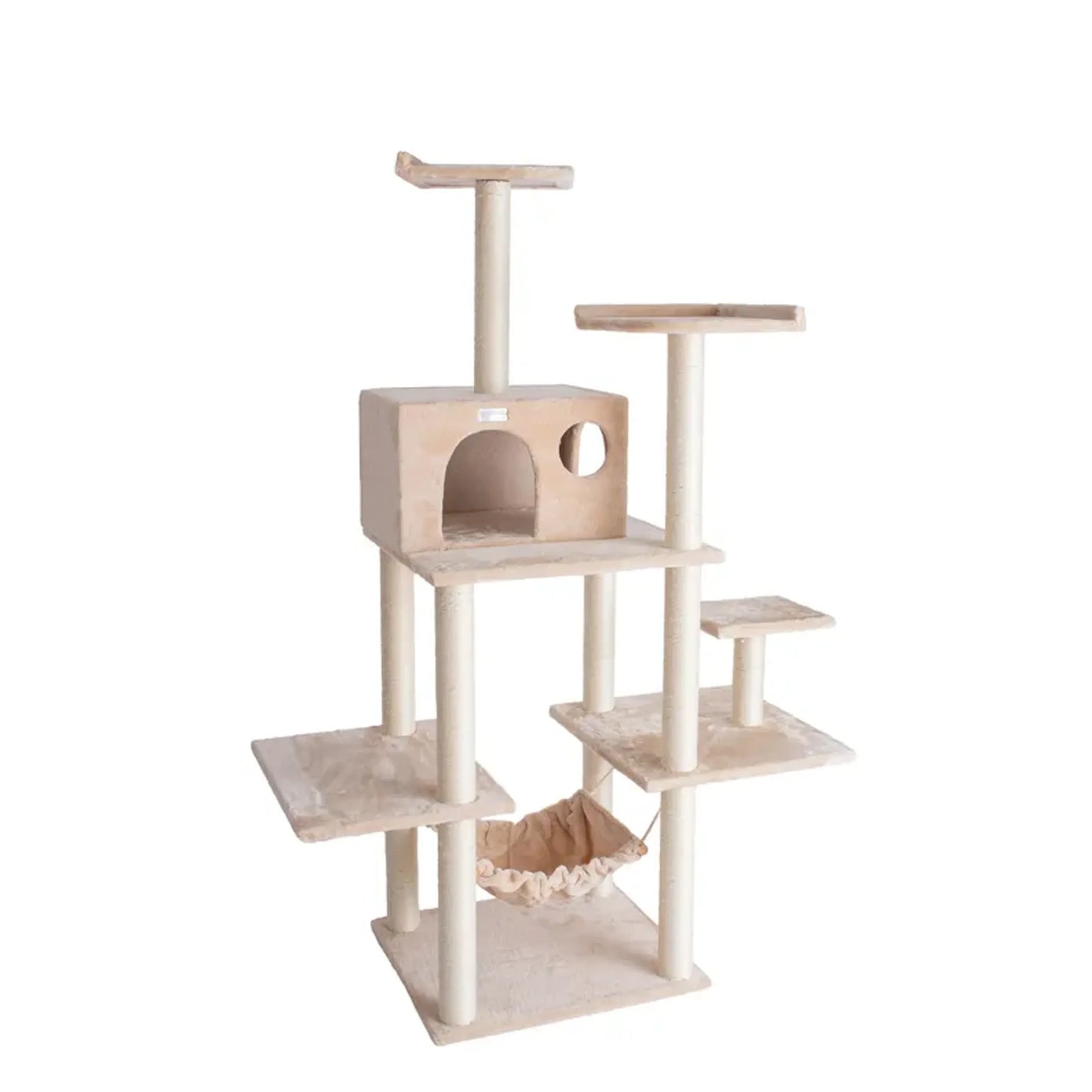 GleePet Cat Tree - Multi-Level Play Structure with Five Levels, Hammock, and Condo