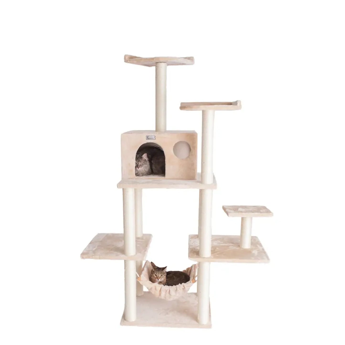 GleePet Cat Tree - Multi-Level Play Structure with Five Levels, Hammock, and Condo