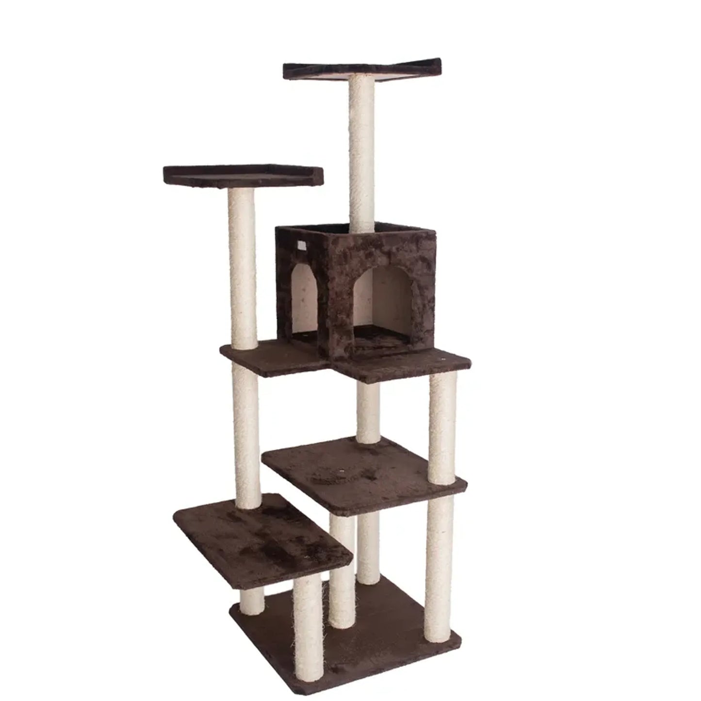 GleePet 66-Inch Real Wood Cat Climber with 4 Levels