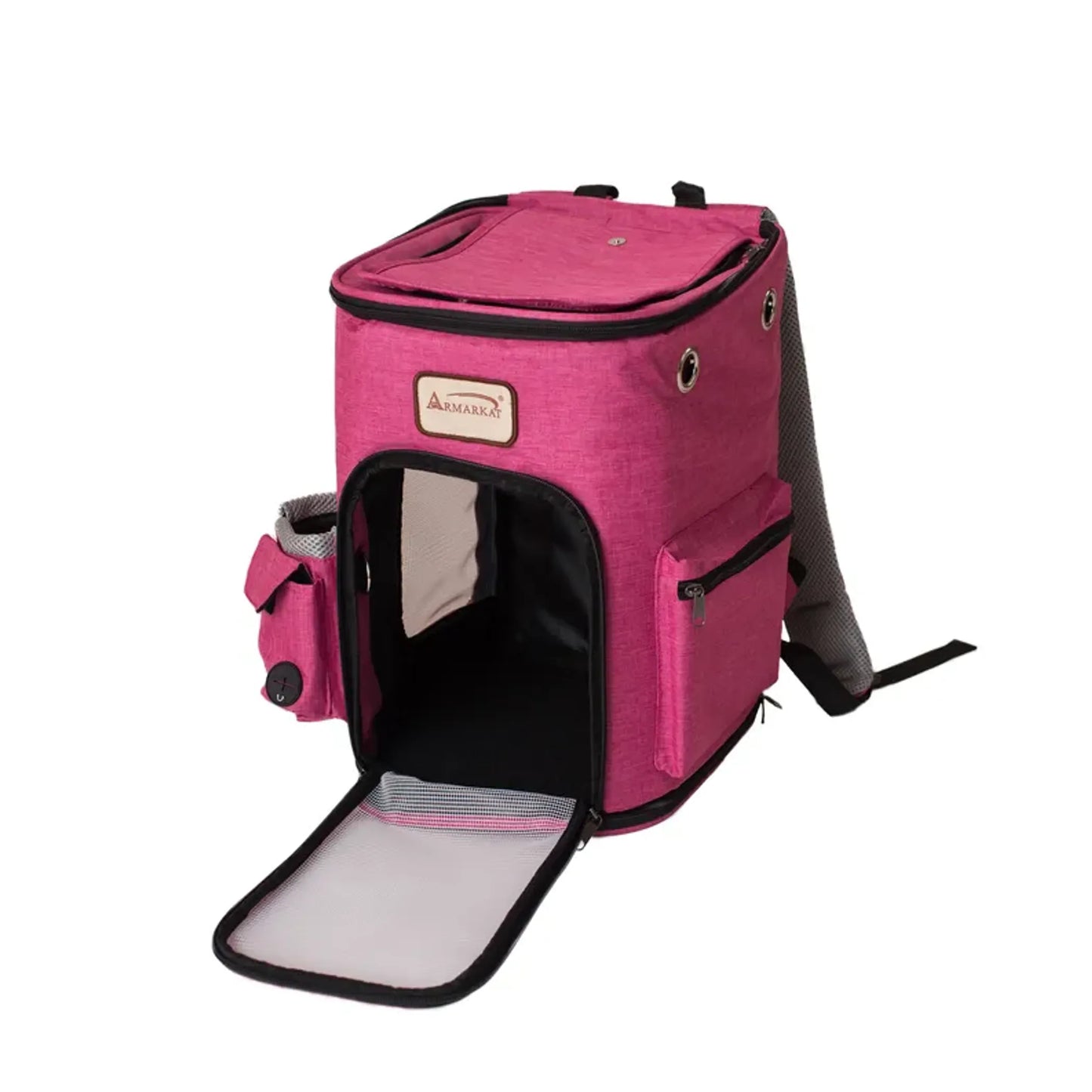 Armarkat Pawfect Pets Backpack - Durable Pet Carrier, Pink and Gray