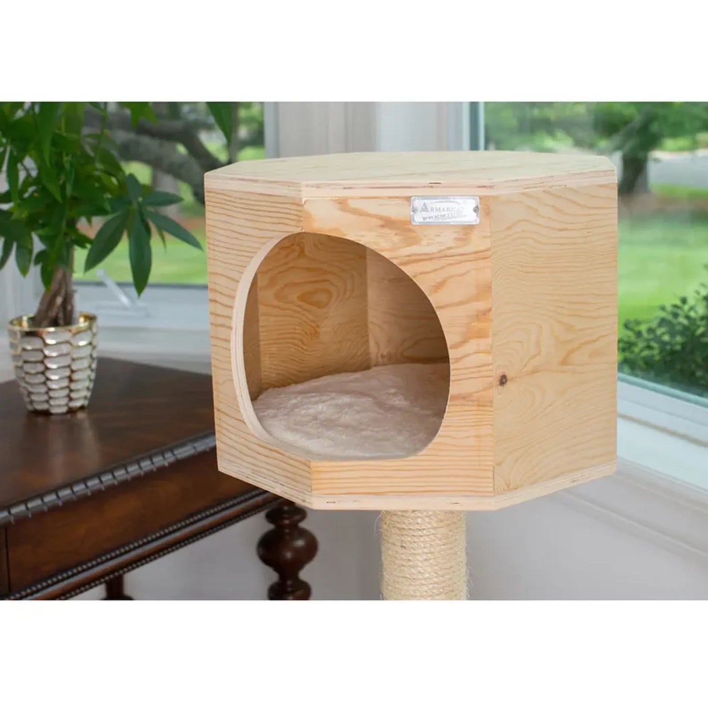 Armarkat Premium Scots Pine Cat Tree - Solid Wood Multi-Level Cat Playground