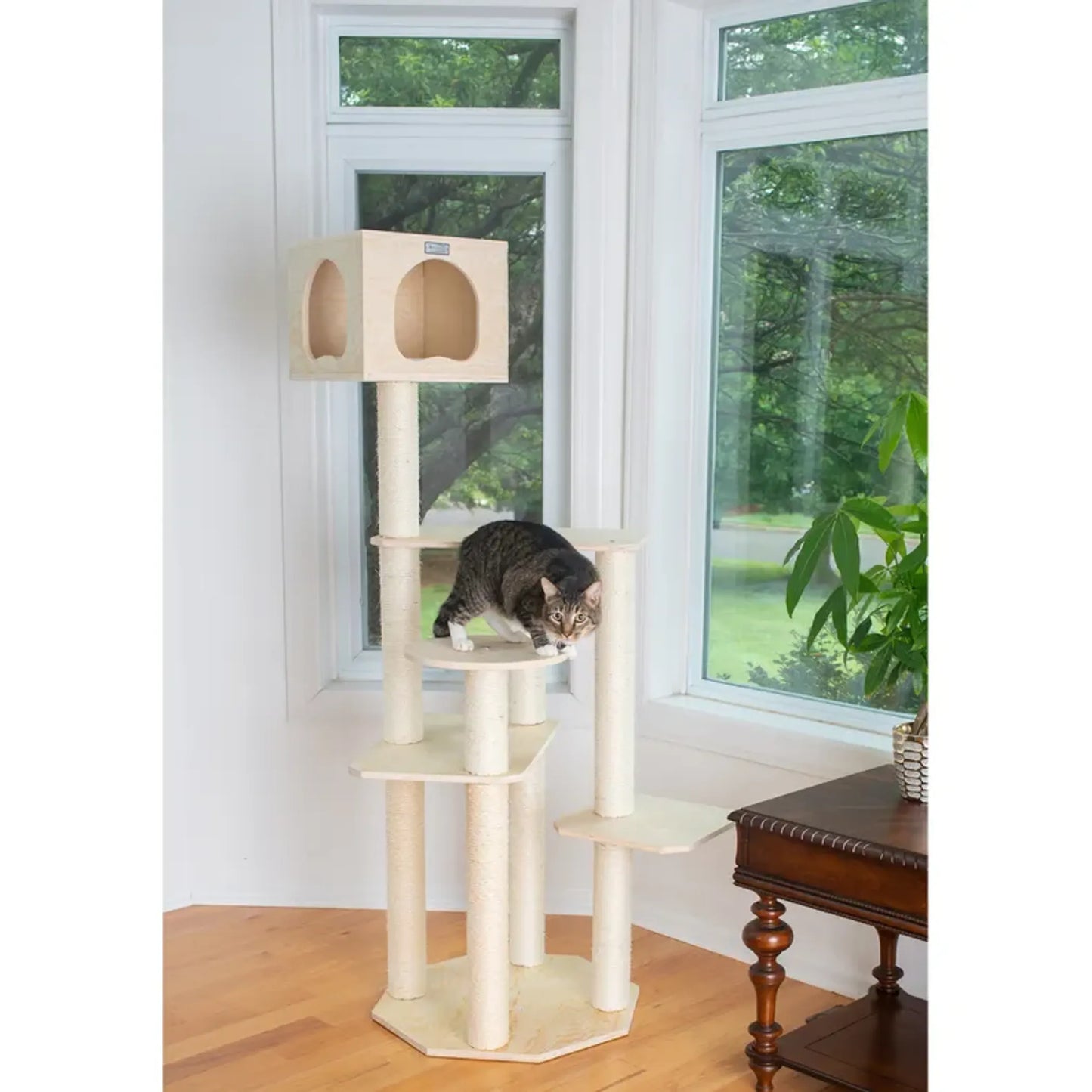 Armarkat 69-Inch Premium Scots Pine Cat Tree with Five Levels