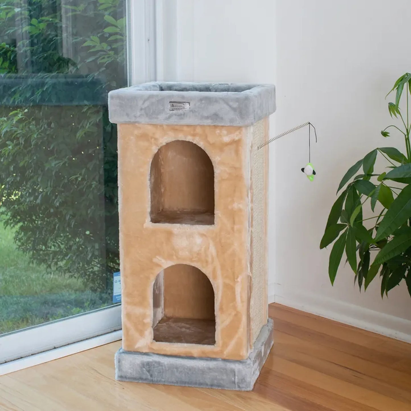Armarkat Real Wood Double Condo Cat House with Carpet