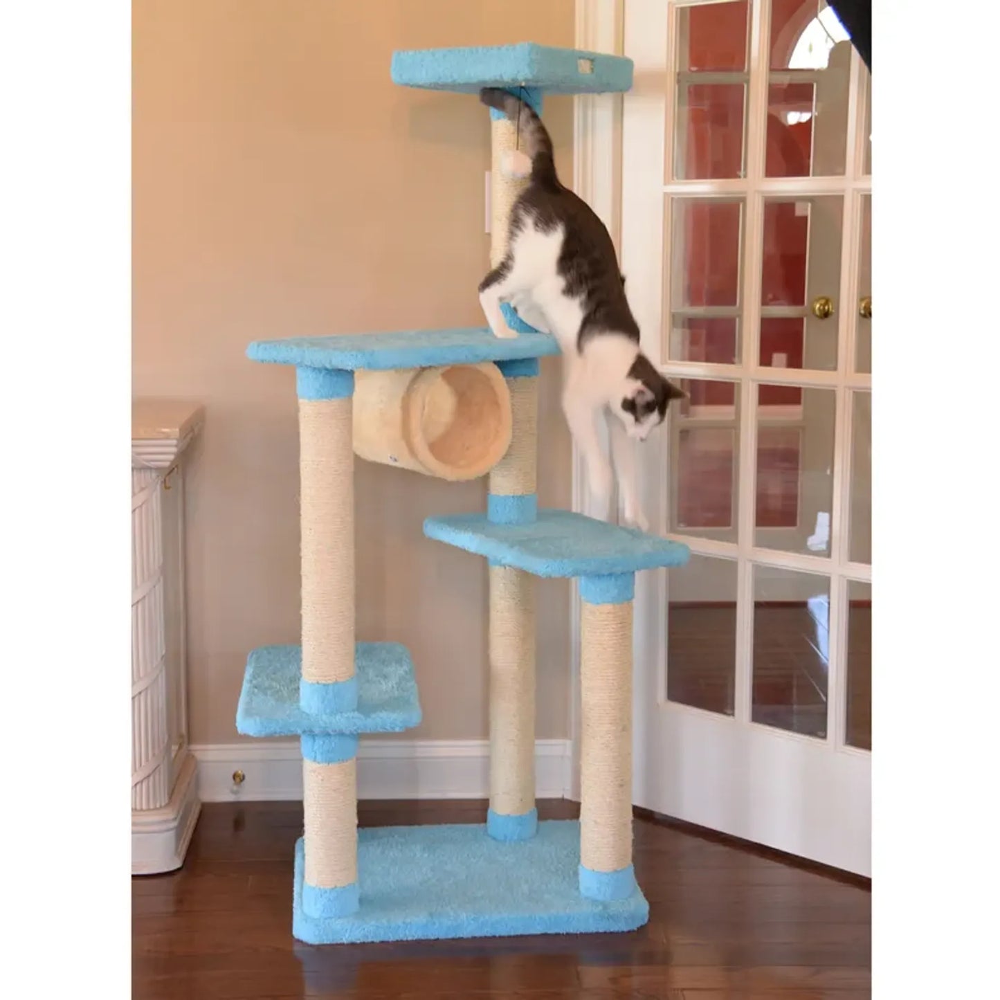 Armarkat Premium Cat Tree with Perch and Tunnel - Ultra-Soft Faux Fleece Covering