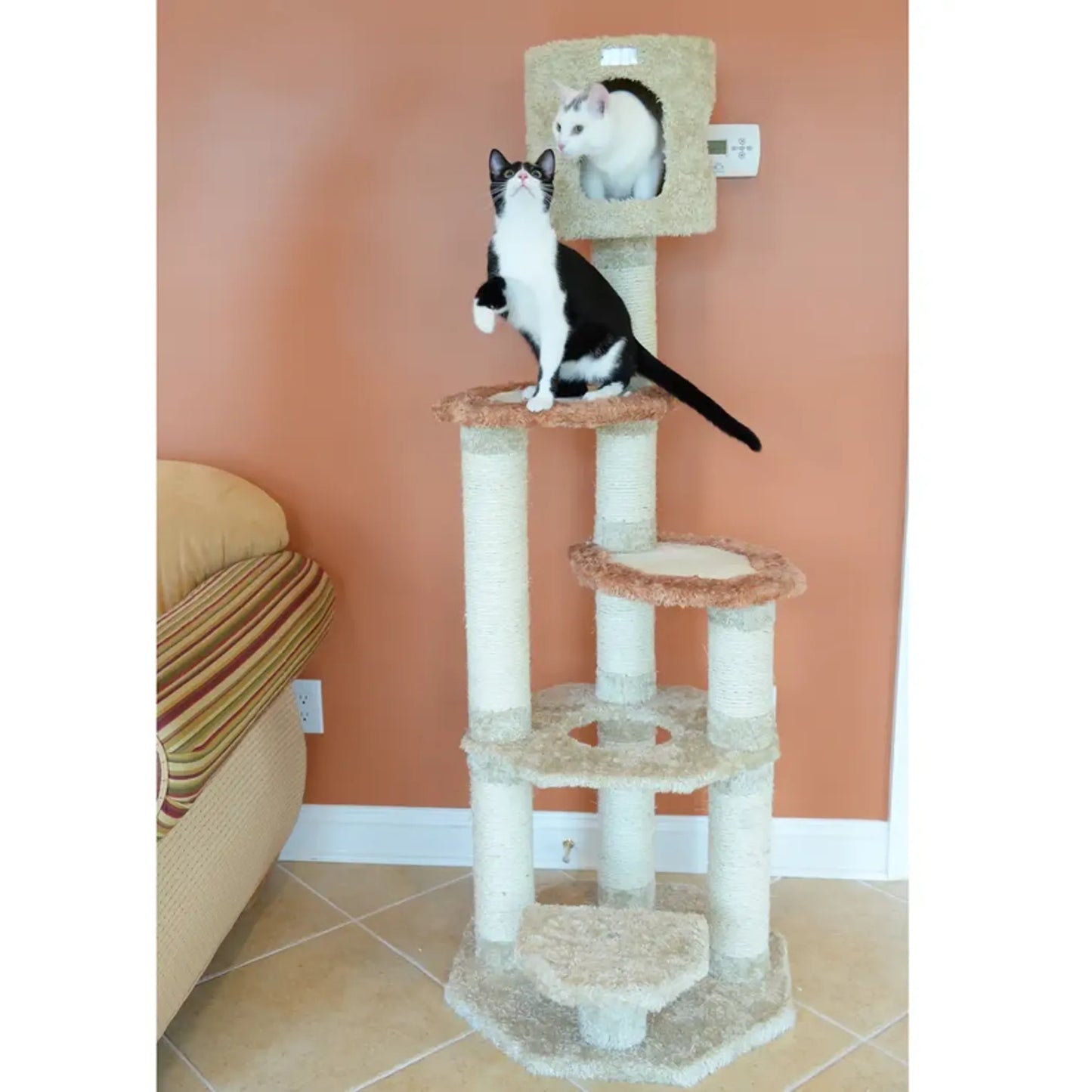 Real Wood Cat Climber - Multi-Level Jungle with Sisal Carpet