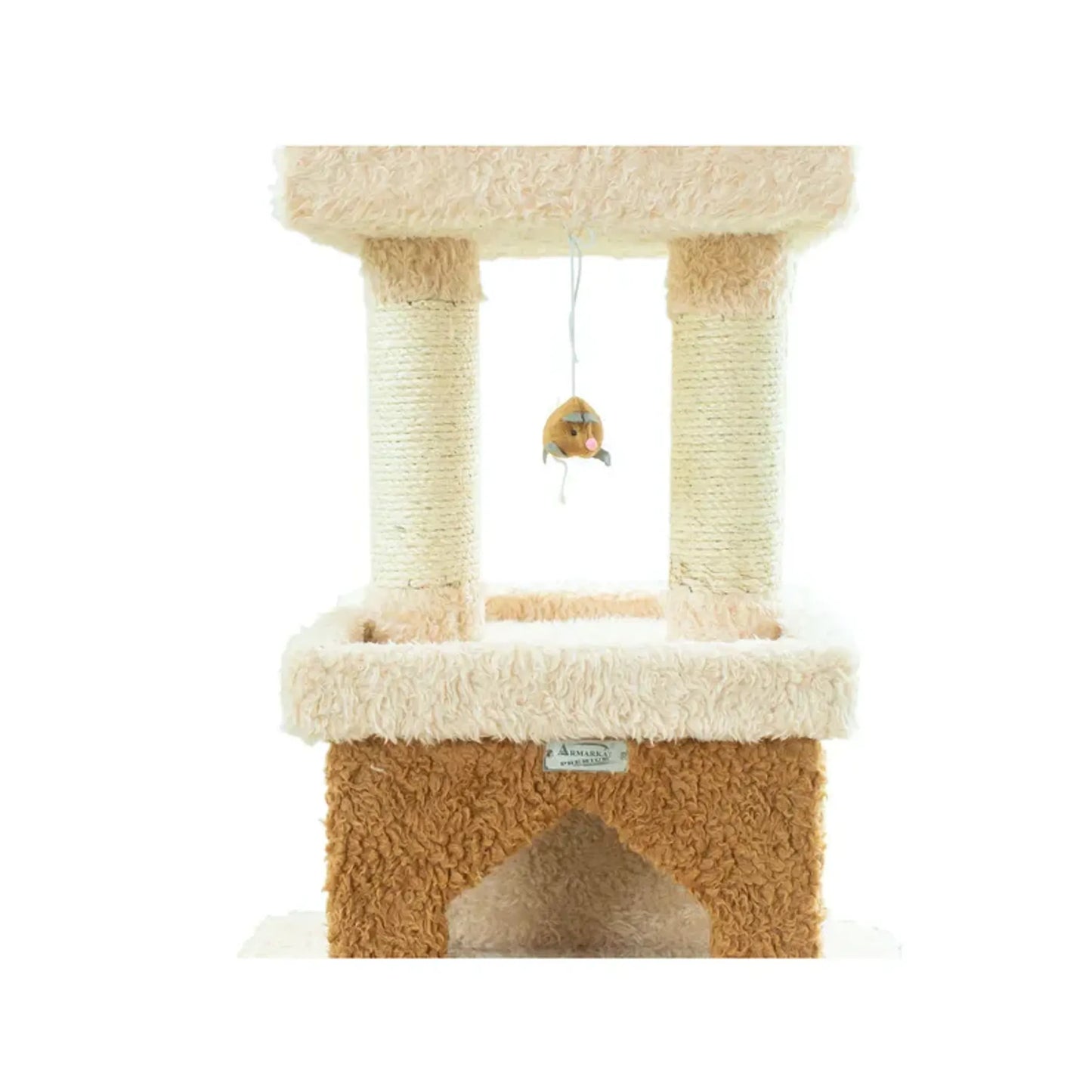 Real Wood Multi-Level Cat Tower - Fun & Comfort in One!