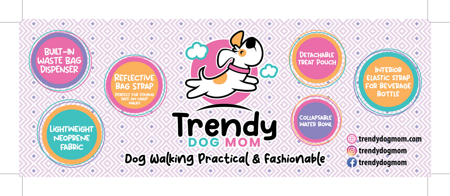 French Bulldog - Chic Dog Walking Messenger Bag Set