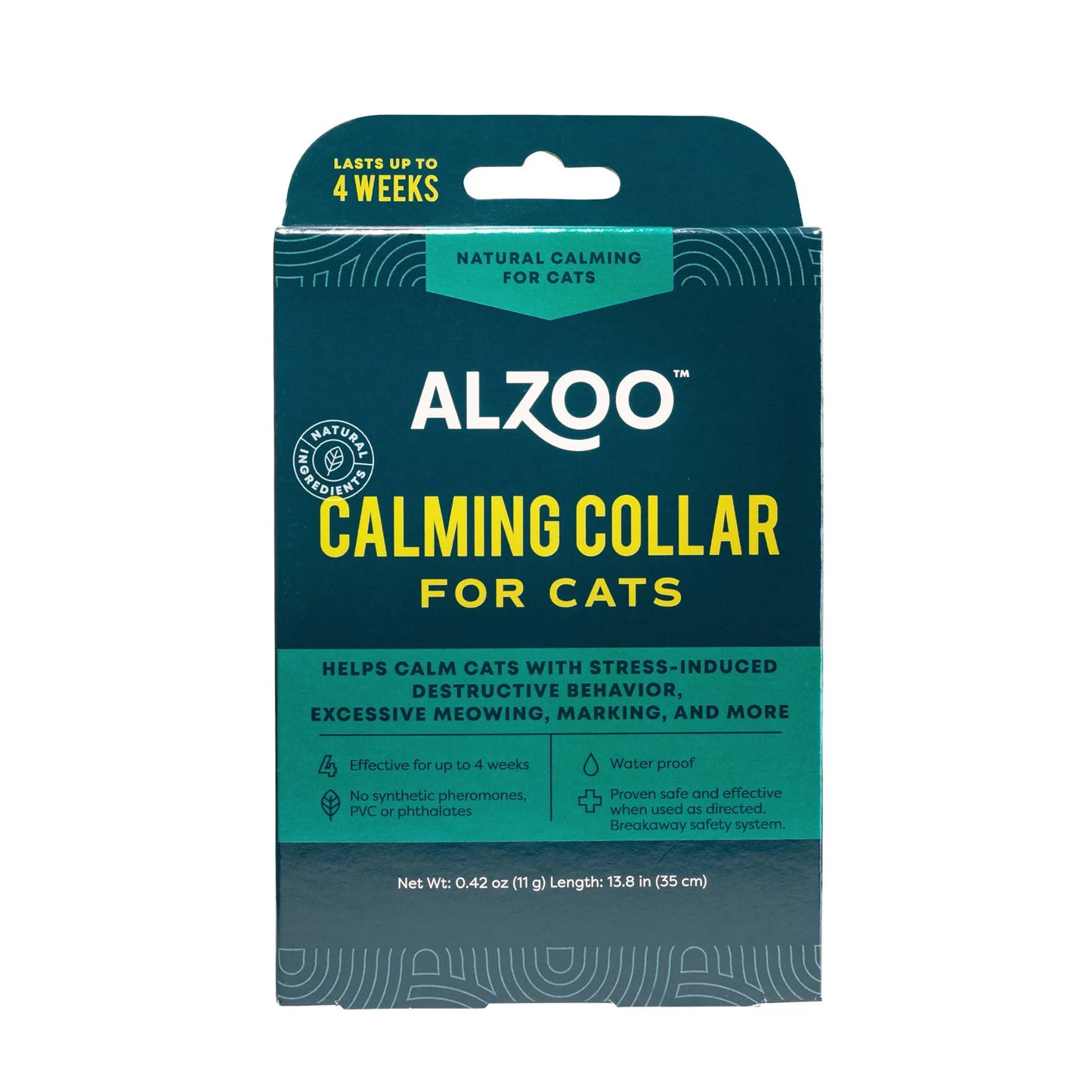 ALZOO Plant-Based Calming Collar for Cats - Stress Relief
