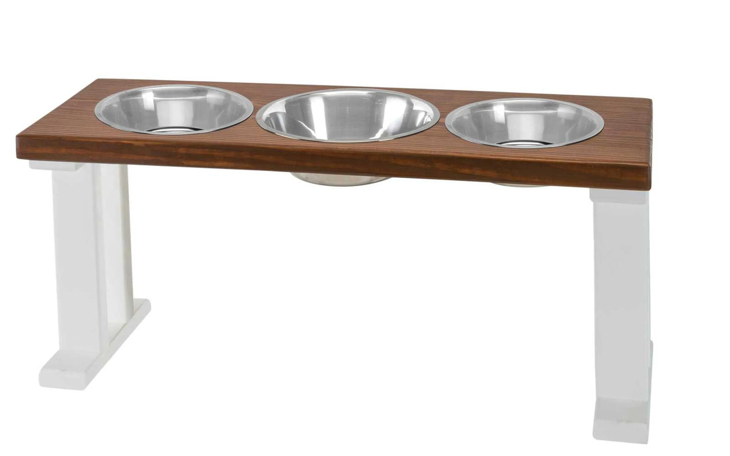 Farmhouse Elevated Pet Feeder with 3 Bowls - Convenient Pet Dining Experience