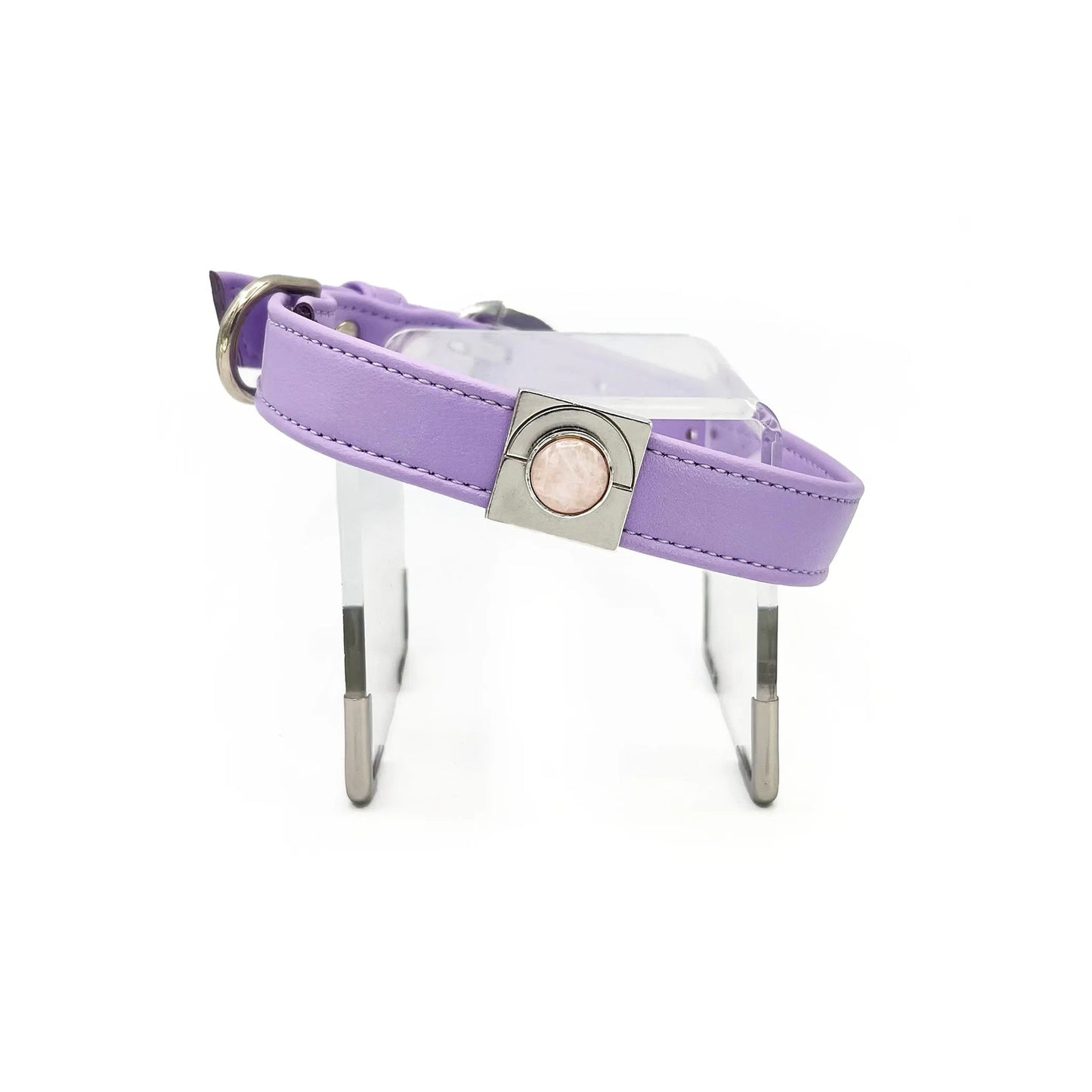 Lavender Rose Collar Charm Set - Stylish Pet Accessory with Healing Properties