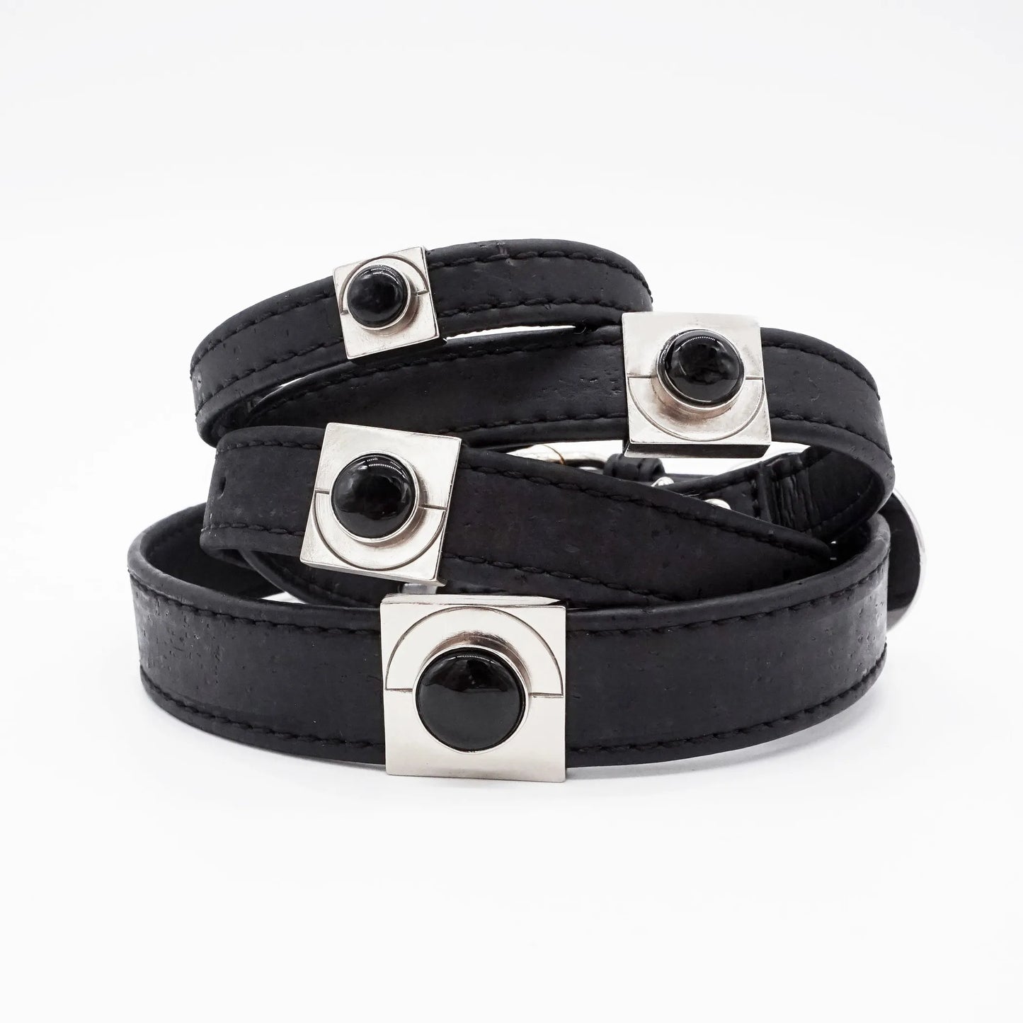 Midnight Onyx Collar Charm Set - Stylish Pet Accessory with Healing Properties