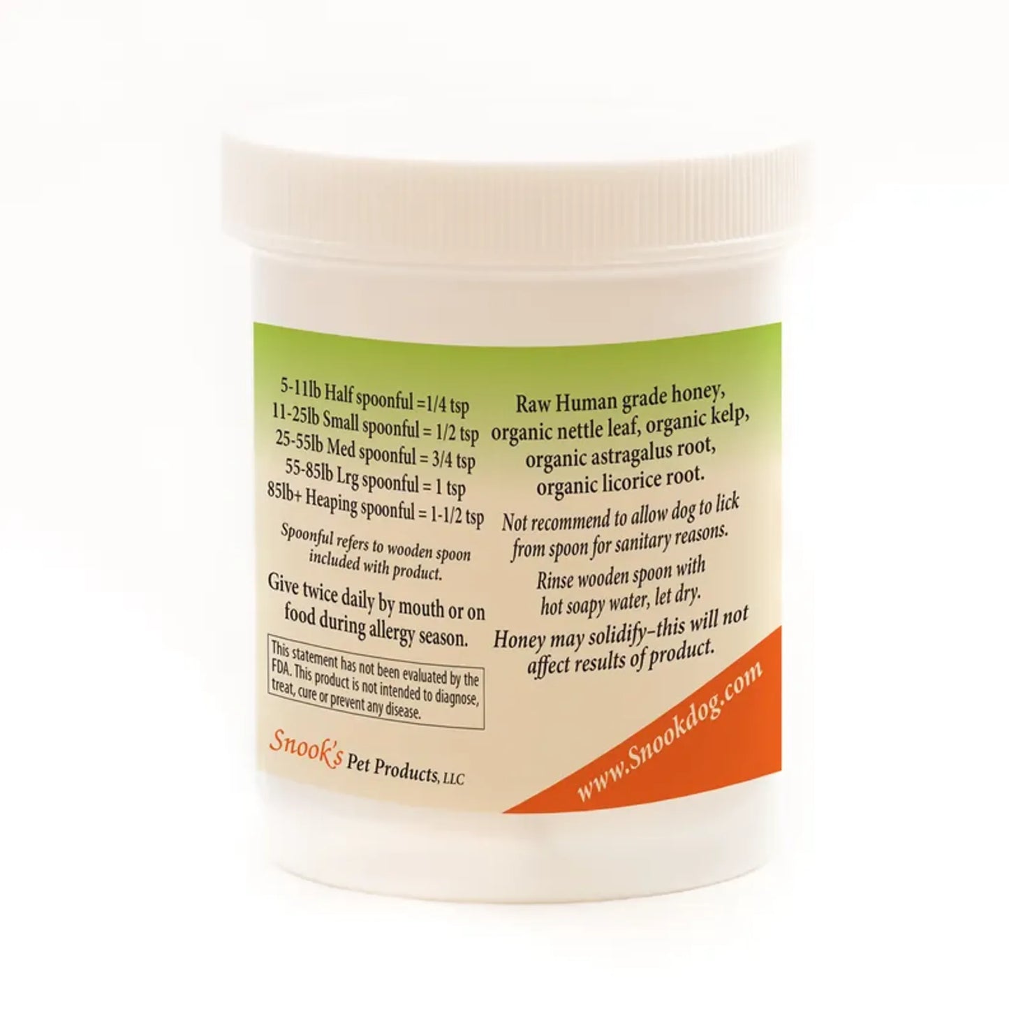 Snook's Green Honey Allergy Support - Organic Blend for Allergy Relief