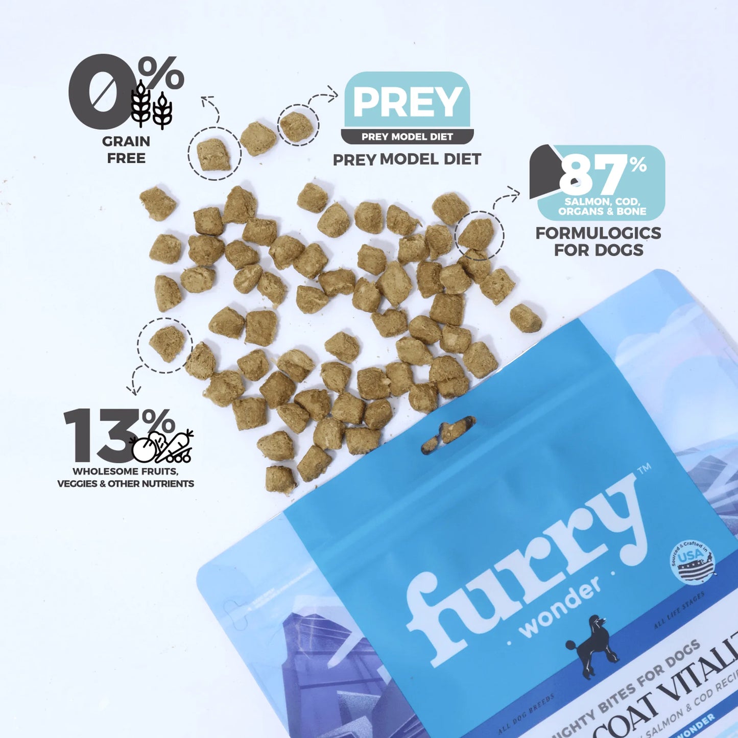 Skin&Coat Vitalize Freeze-Dried Raw Salmon&Cod Recipe - Healthy Dog Food, 8oz