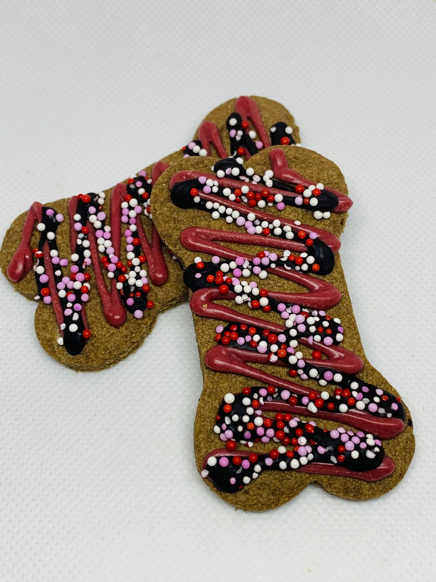 All-Natural Barkin' Brownie Bones - Medium Size, Carob Drizzled Dog Treats