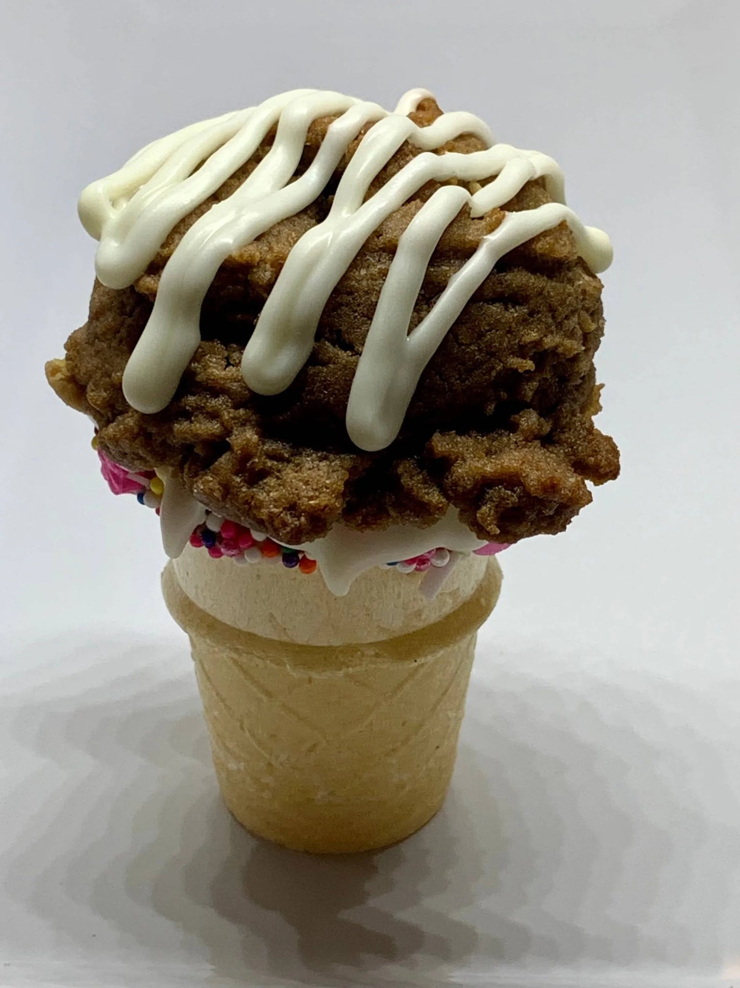 Carob Haagen Dogz - Carob Cakeball on Vanilla Cone Dog Treat with Peanut Butter