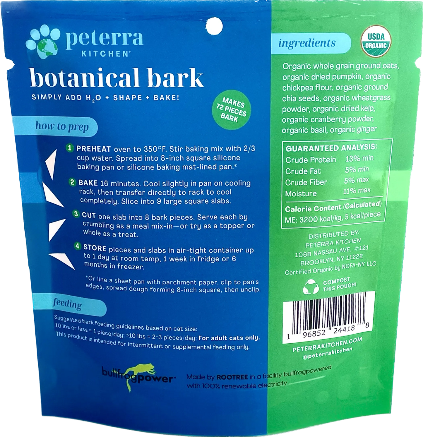 Organic Cat Treats Baking Mix - Botanical Bark, Healthy