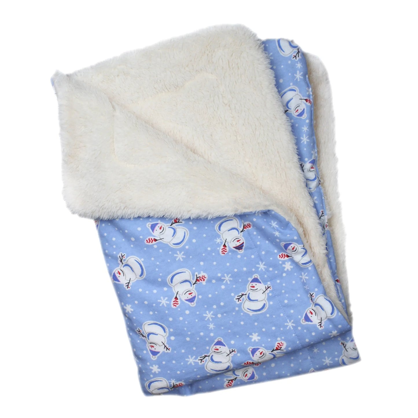 Snowman & Snowflakes Flannel Pet Blanket - Ultra Soft & Cozy