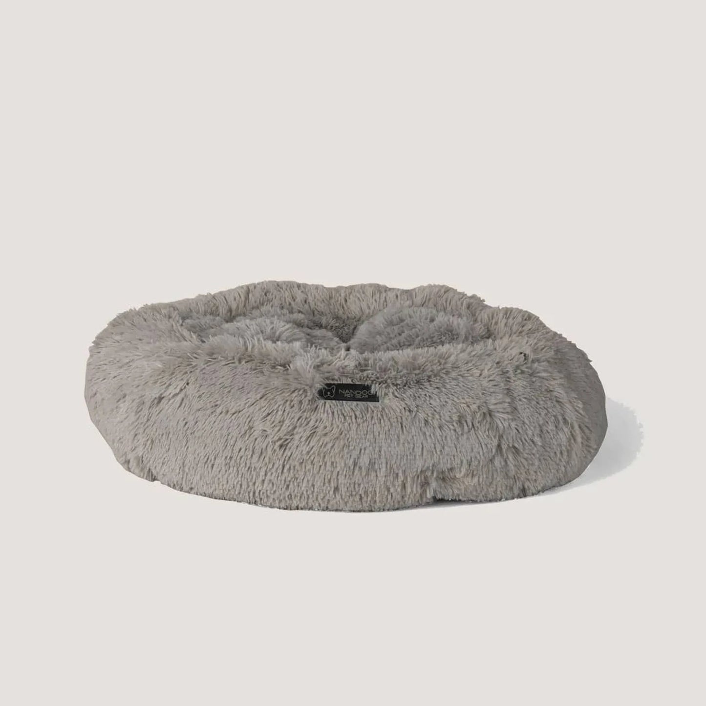 NANDOG Light Grey Calming Shaggy Bed - Comfortable Pet Bed