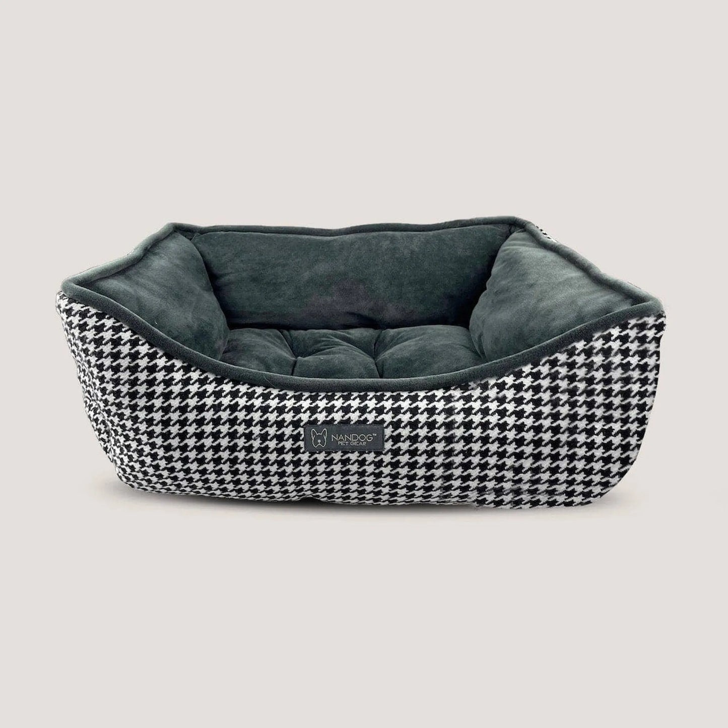 NANDOG Houndstooth Micro Plush Reversible Pet Bed - Luxurious & Comforting