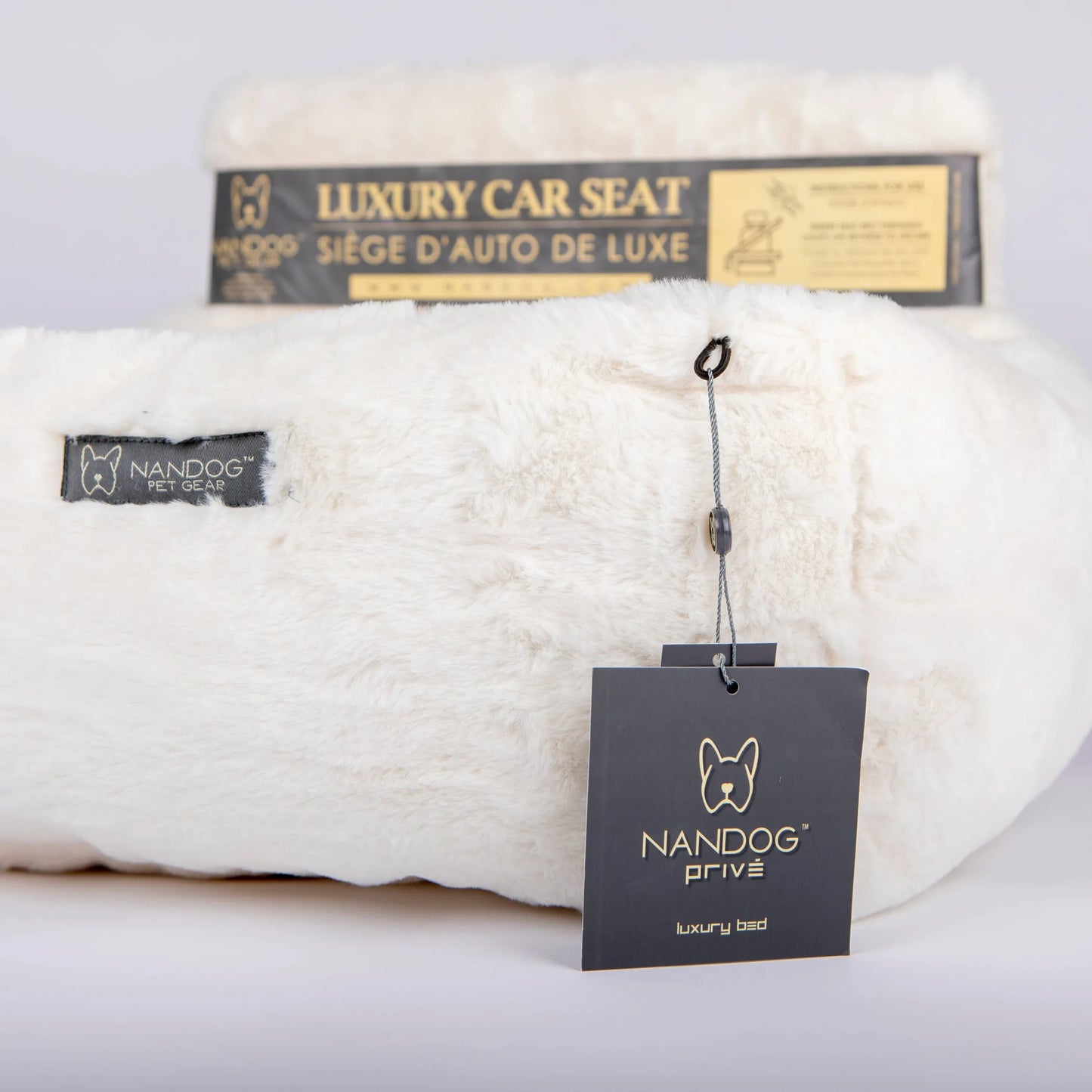 NANDOG Cloud Car Seat in Ivory - Safe and Stylish Pet Travel Solution