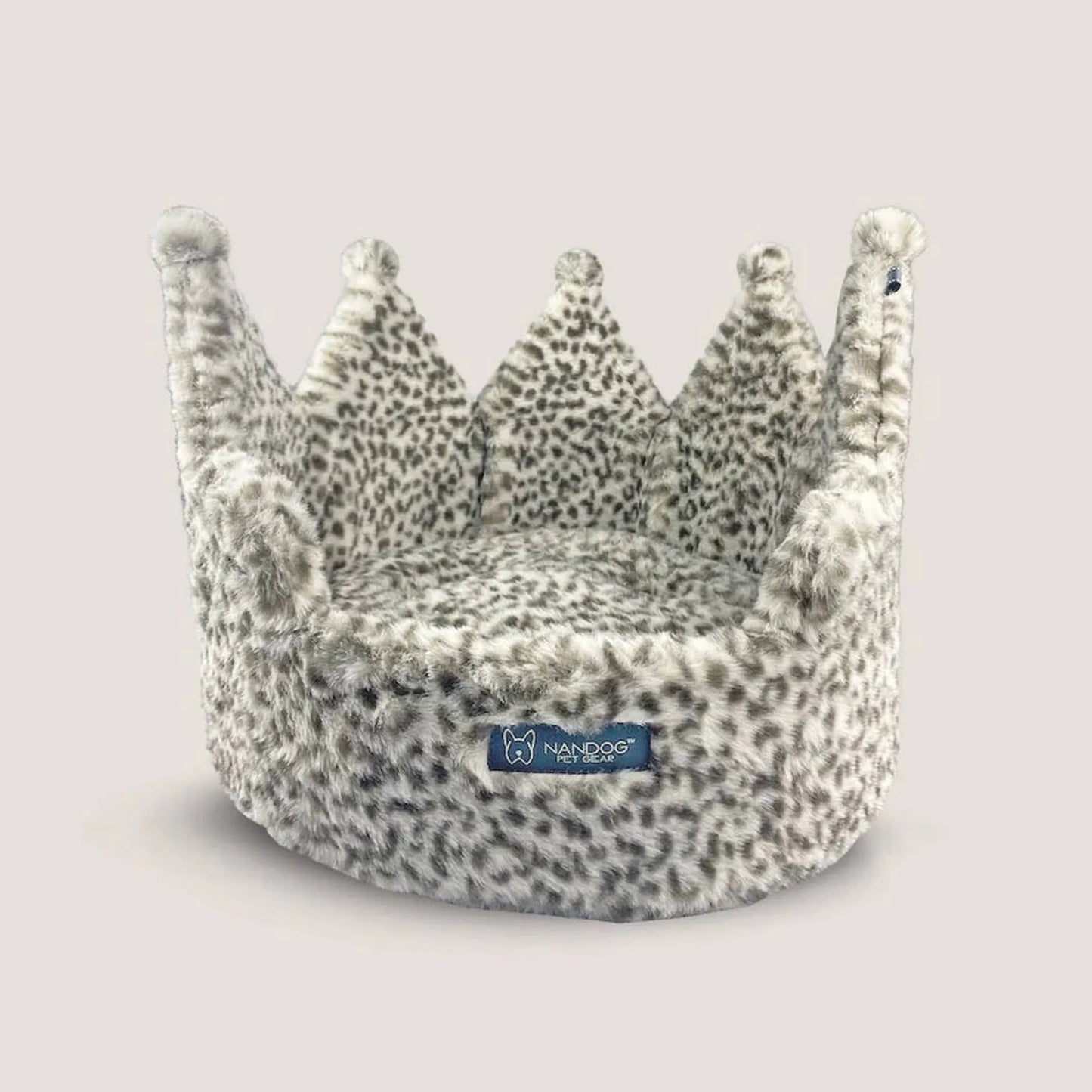 NANDOG Crown Bed in Leopard Print - Regal and Comfortable Pet Bed