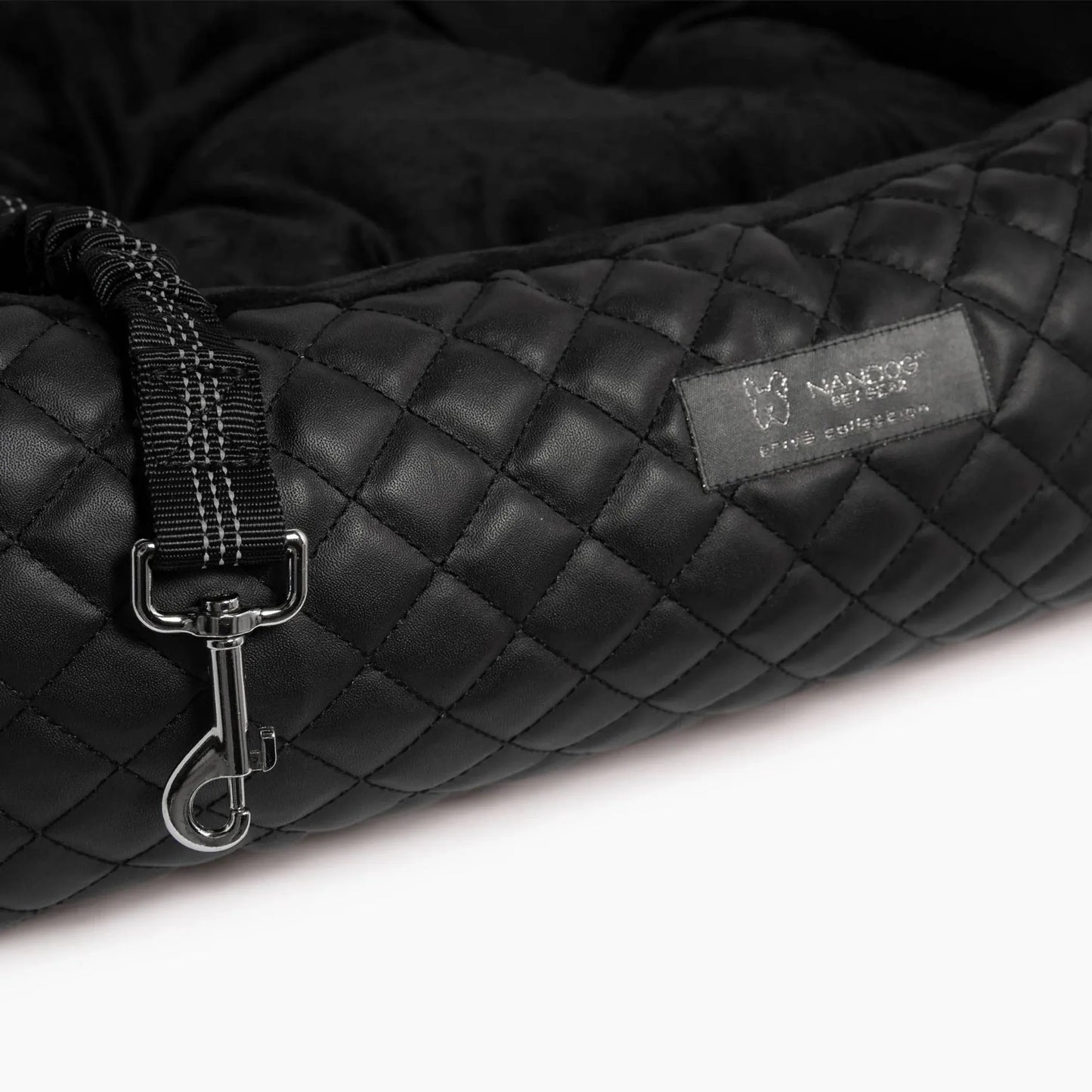 NANDOG Large Black Vegan Leather Car Seat - Safety and Comfort in Style
