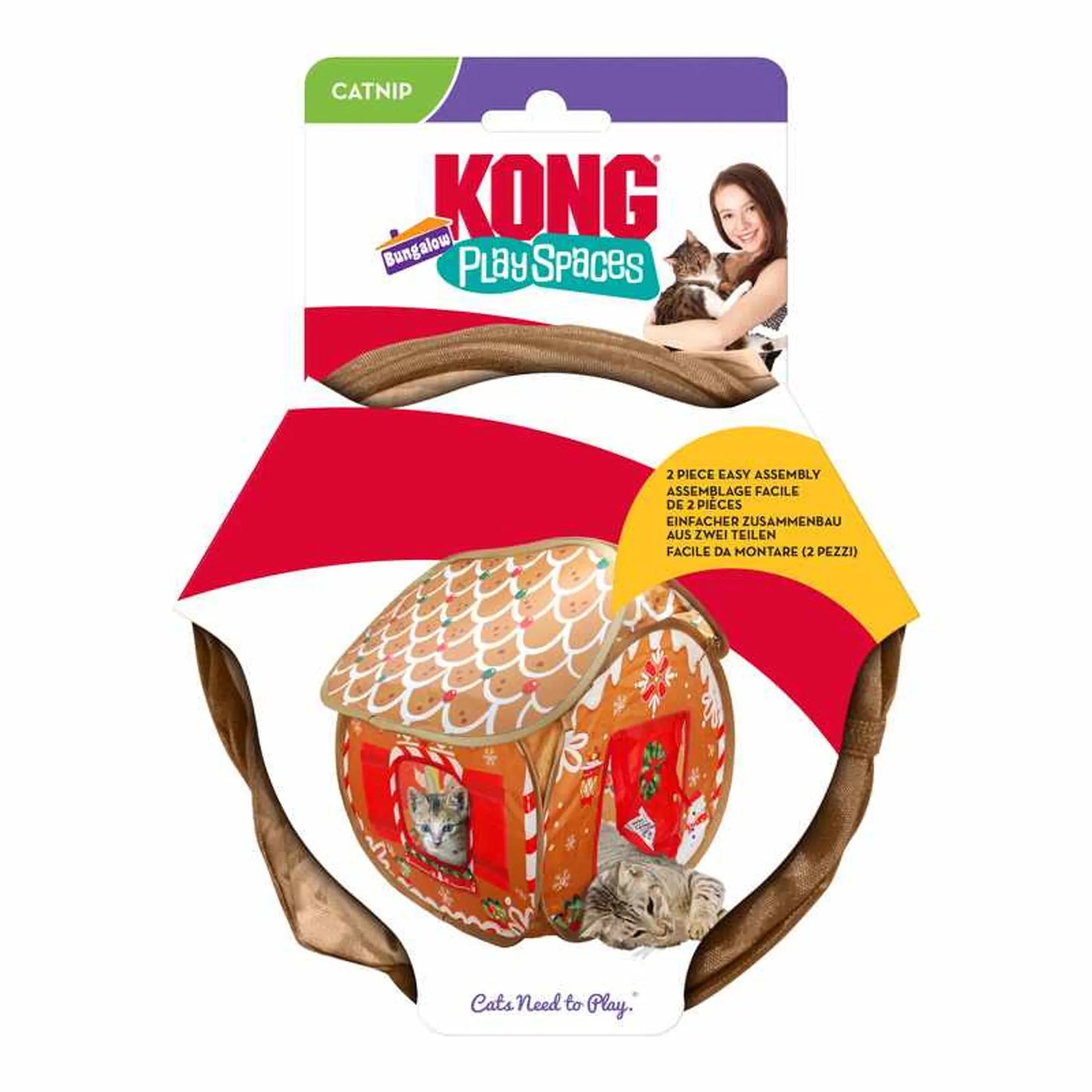 KONG Holiday Play Spaces Bungalow - Festive Hideaway Cat Toy