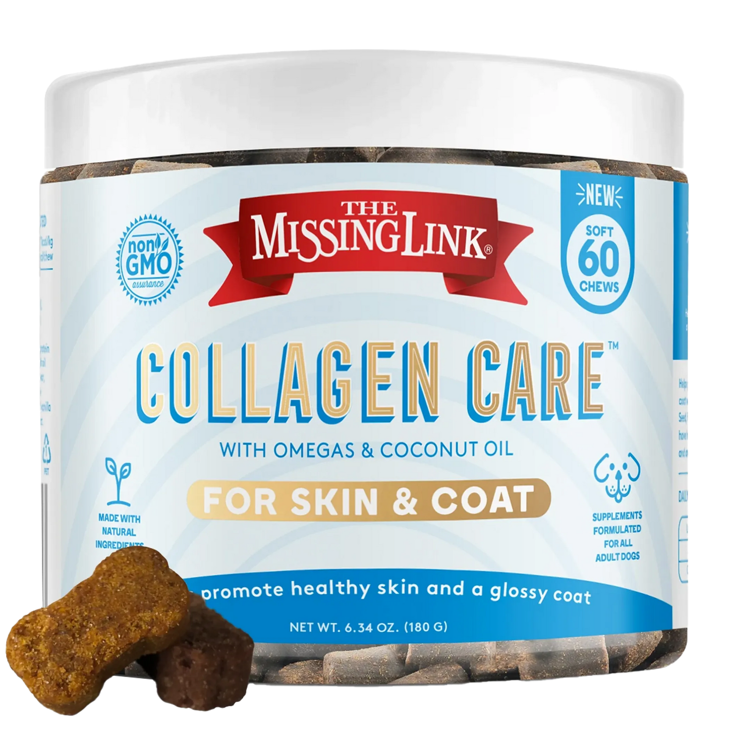 The Missing Link Collagen Care - Skin & Coat Soft Chews, 60 Count