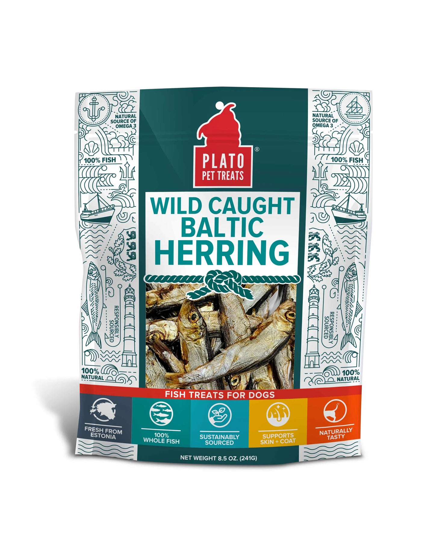 Plato Pet Treats Baltic Herring - Healthy Treats for Dogs and Cats
