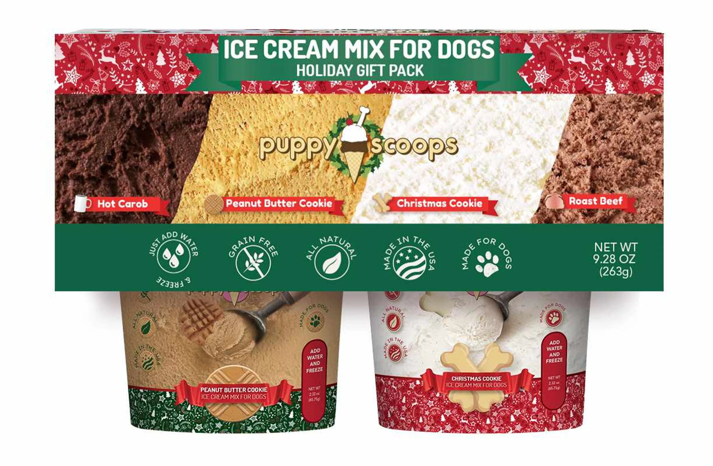 Puppy Cake Scoops Ice Cream Mix Holiday Gift Pack - Delicious, Easy-to-Make Treats