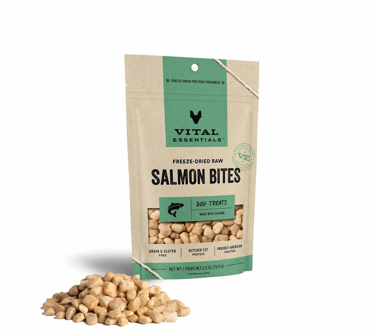 Vital Essentials Freeze-Dried Raw Salmon Dog Treats - High-Protein Snacks
