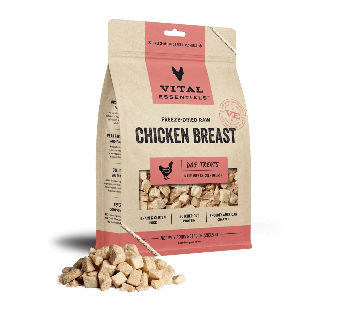 Vital Essentials Freeze-Dried Raw Chicken Breast Dog Treats - Nutrient-Rich Snacks