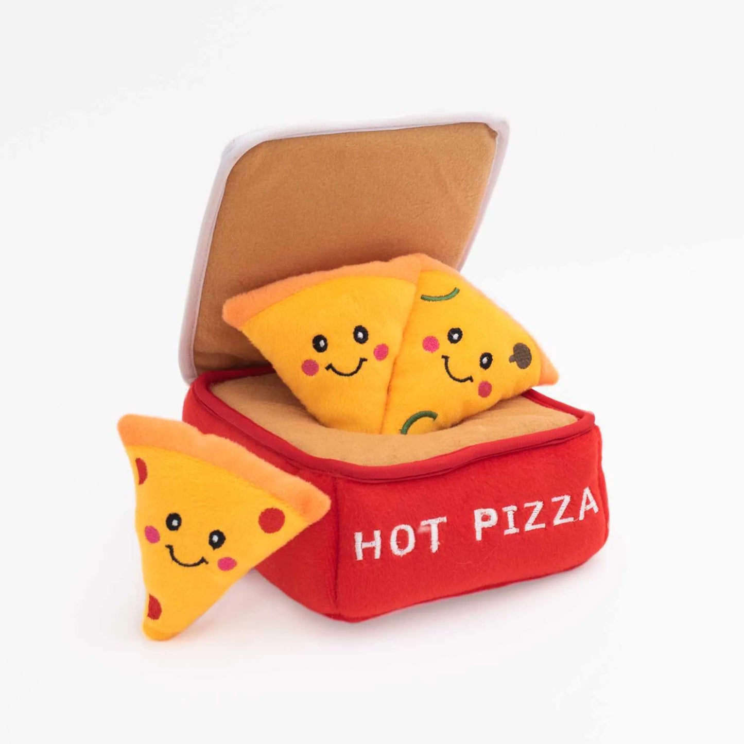 ZippyPaws Zippy Burrow - Pizza Box Plush Dog Toy