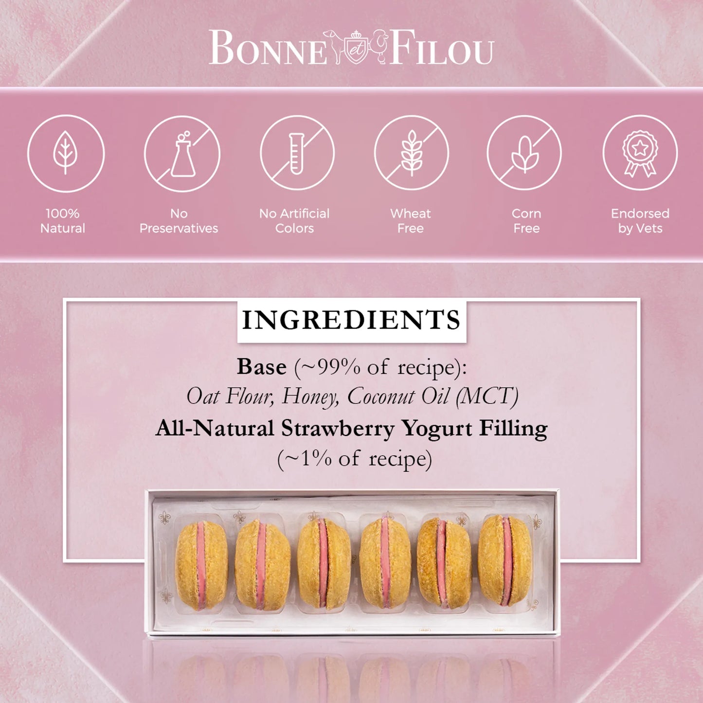 Dog Macarons - Box of 6 - Gourmet Human-Grade Dog Treats