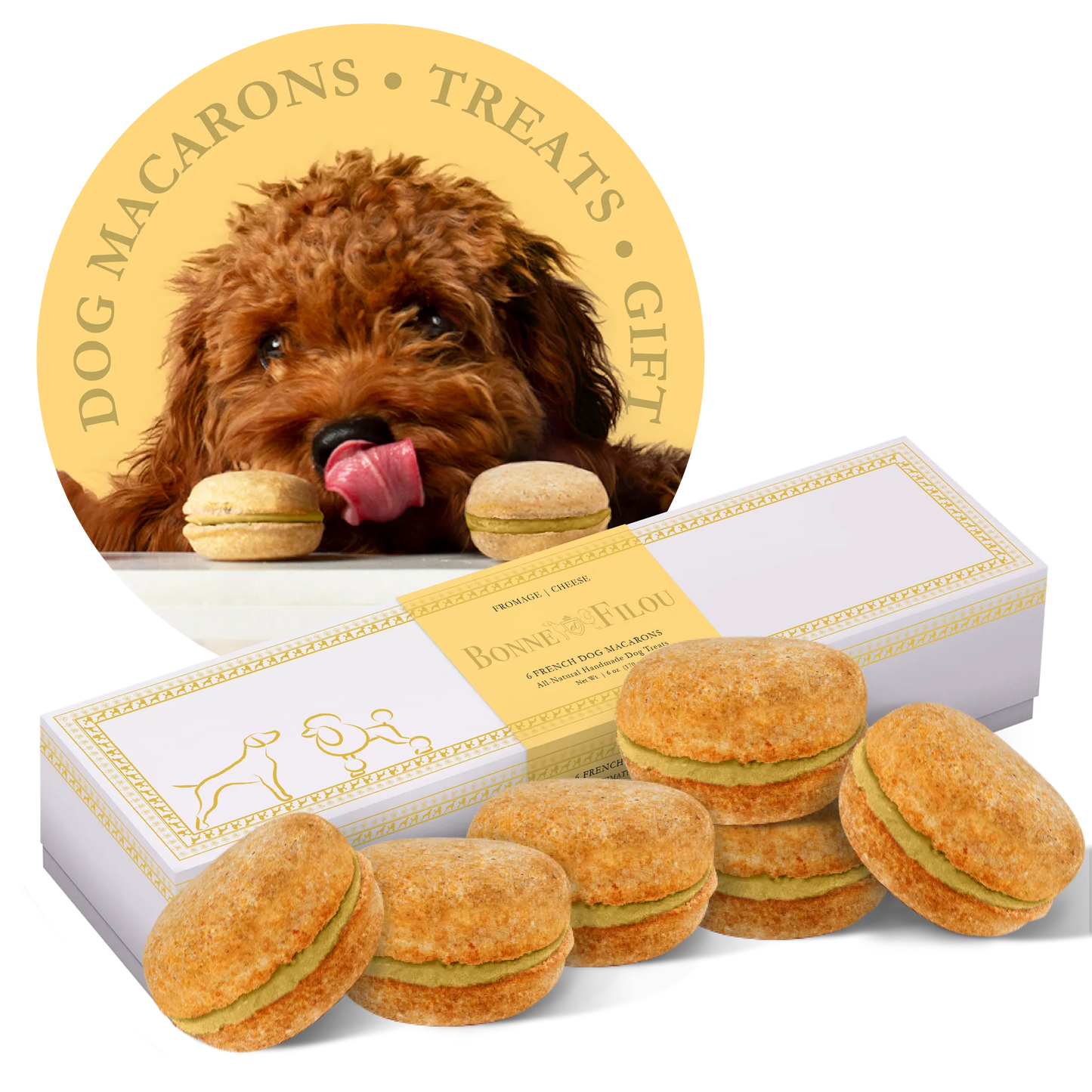 Dog Macarons - Box of 6 - Gourmet Human-Grade Dog Treats