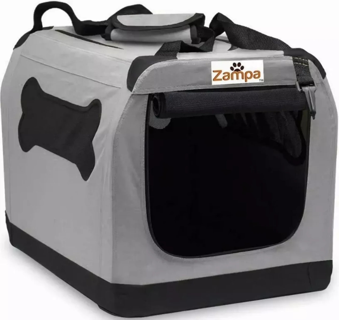 Zampa Portable Pet Crate with Carrying Case - High-Mobility Pet Kennel