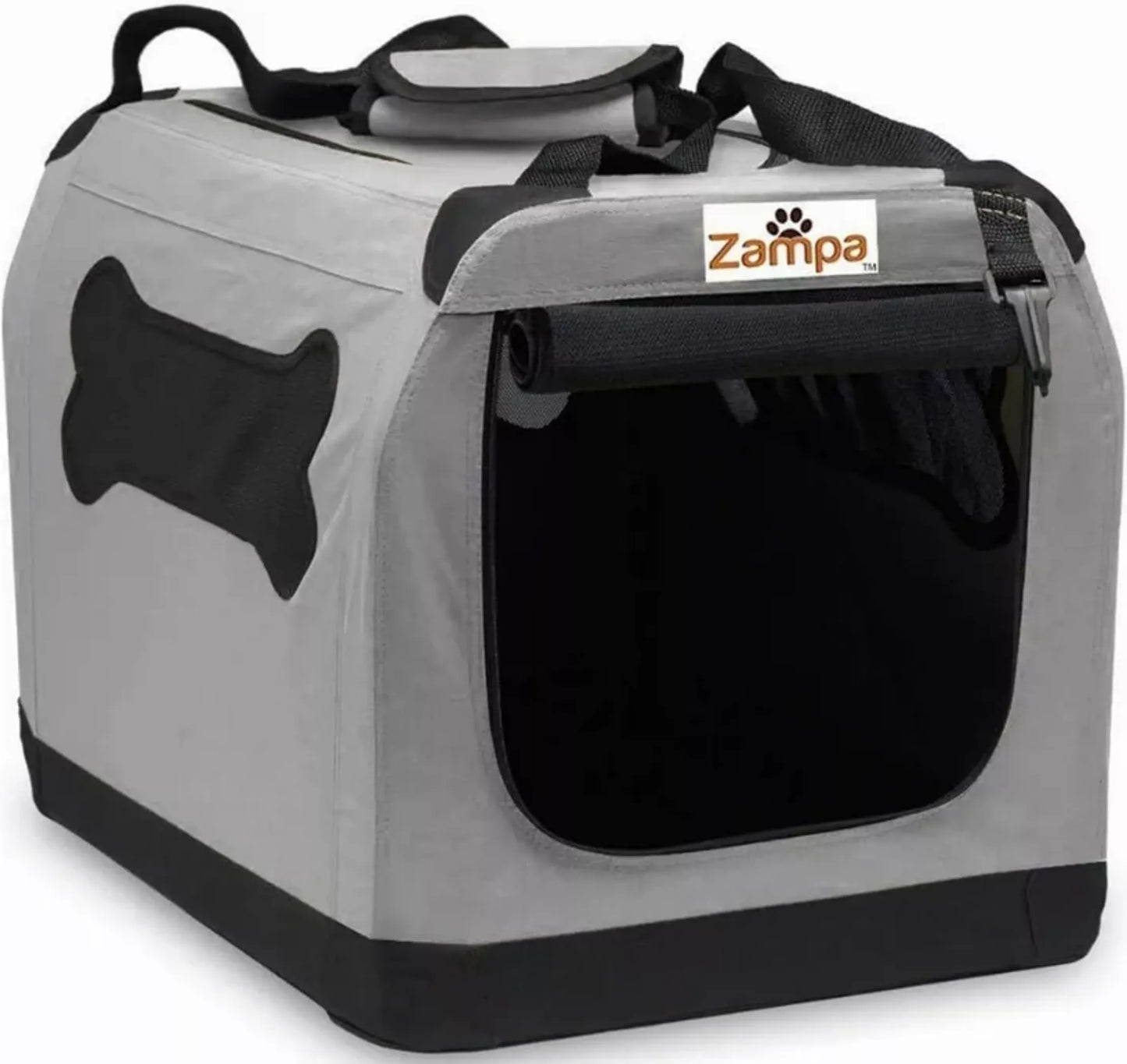 Zampa Portable Pet Crate with Carrying Case - High-Mobility Pet Kennel