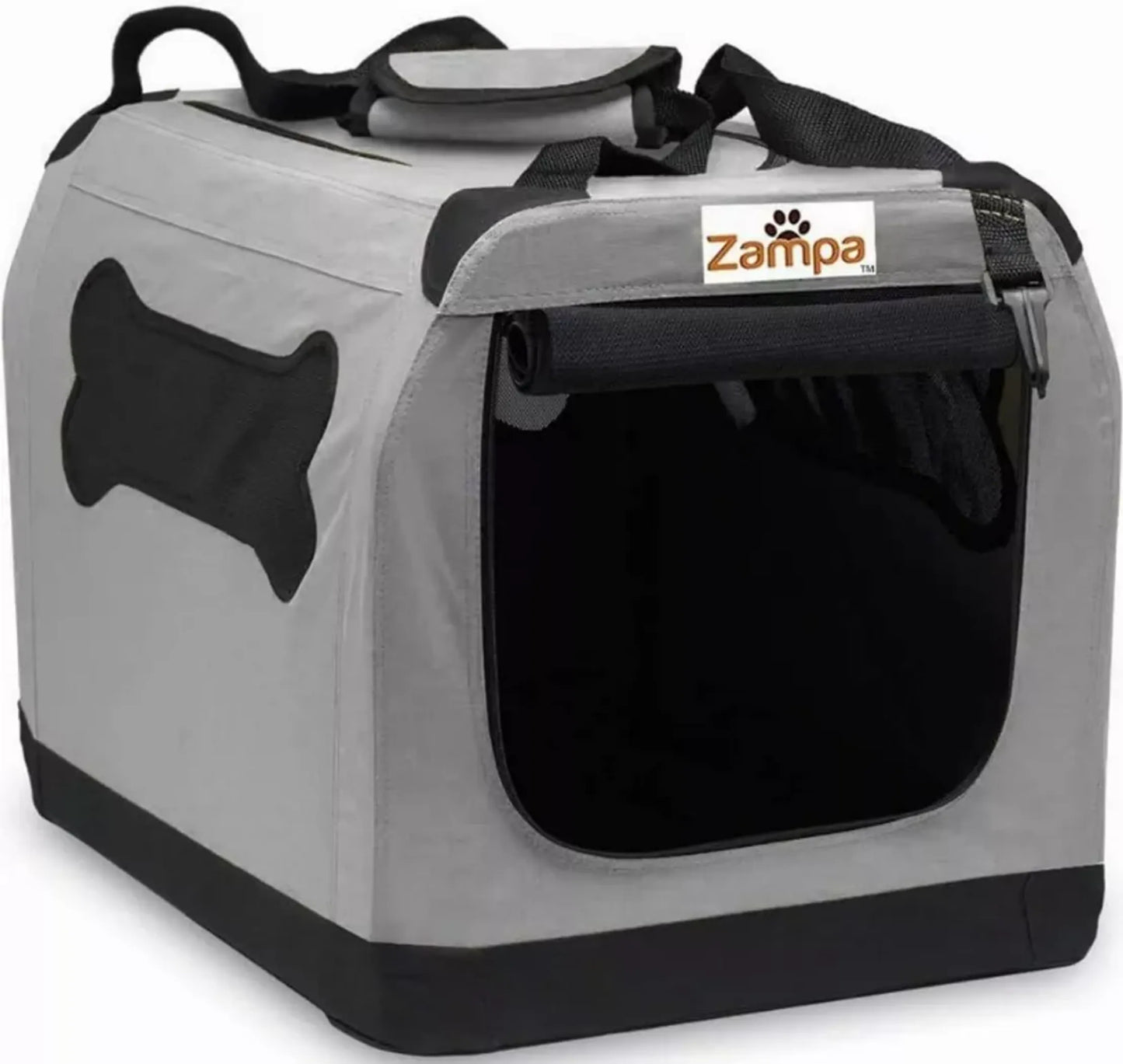 Zampa Portable Pet Crate with Carrying Case - High-Mobility Pet Kennel