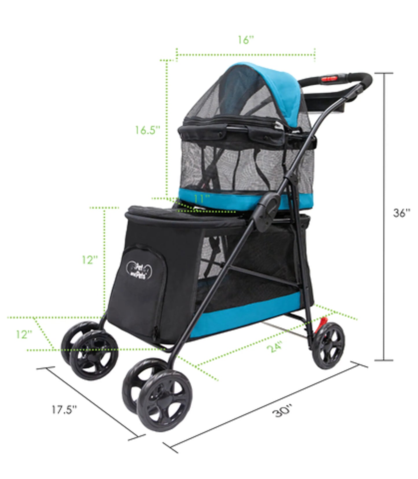 Double Decker Pet Stroller - Comfortable & Spacious