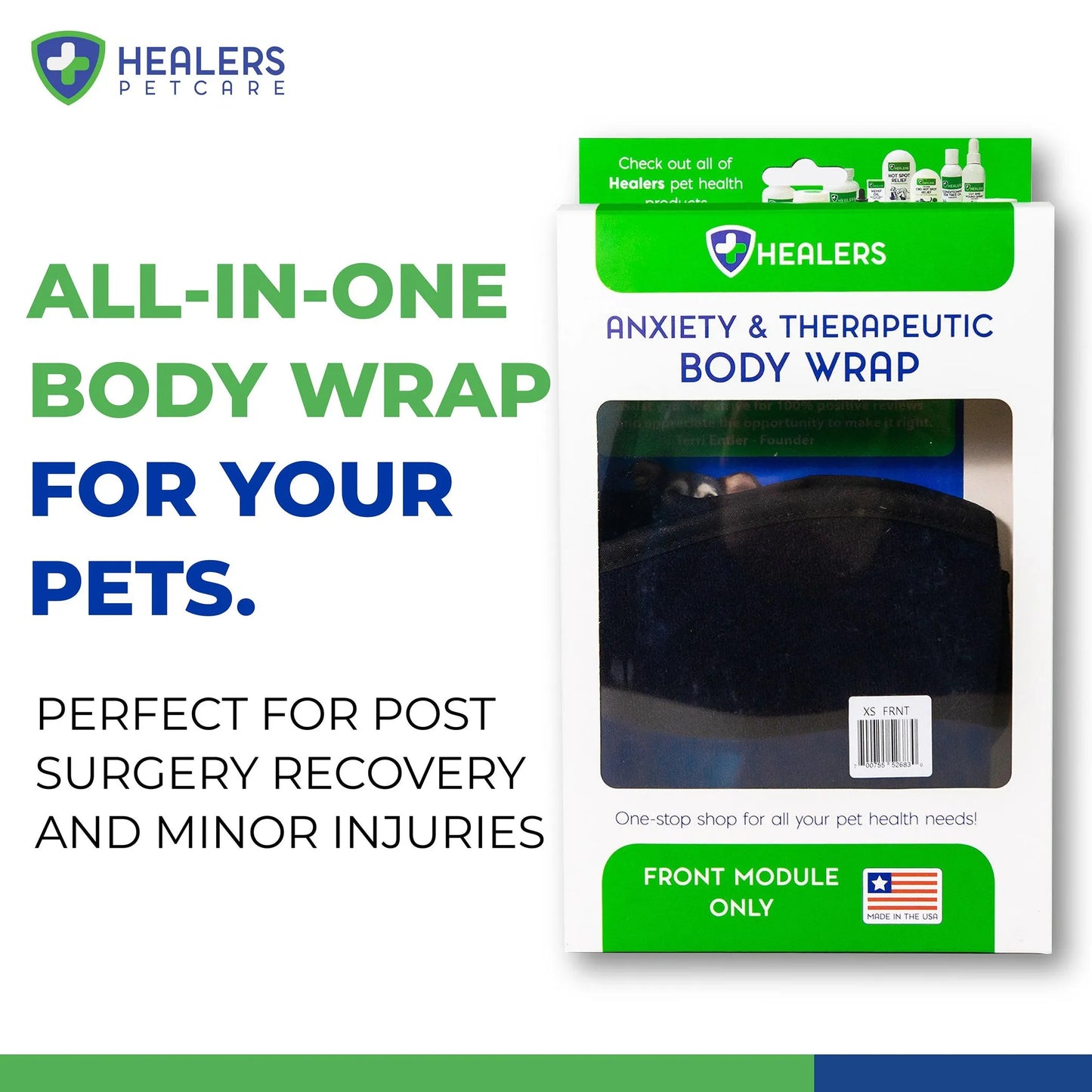 Healers Therapeutic & Anxiety Front Body Wrap: Comfort and Calm for Dogs