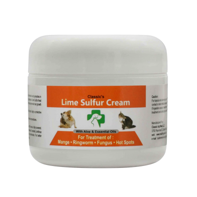 Classic's Lime Sulfur Pet Skin Cream - Vet-Approved Treatment for Itchy and Dry Skin