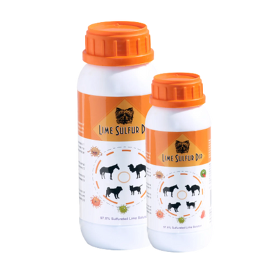 Lime Sulfur Dip - Pet Solution for Dermatitis, Mange, Ringworm, and Parasites