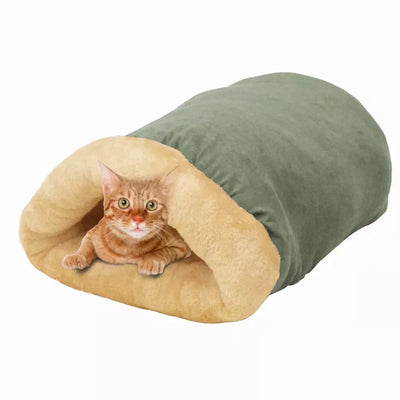GOOPAWS 4-in-1 Self Warming Burrow Cat Bed - Cozy and Comfortable Pet Hideaway