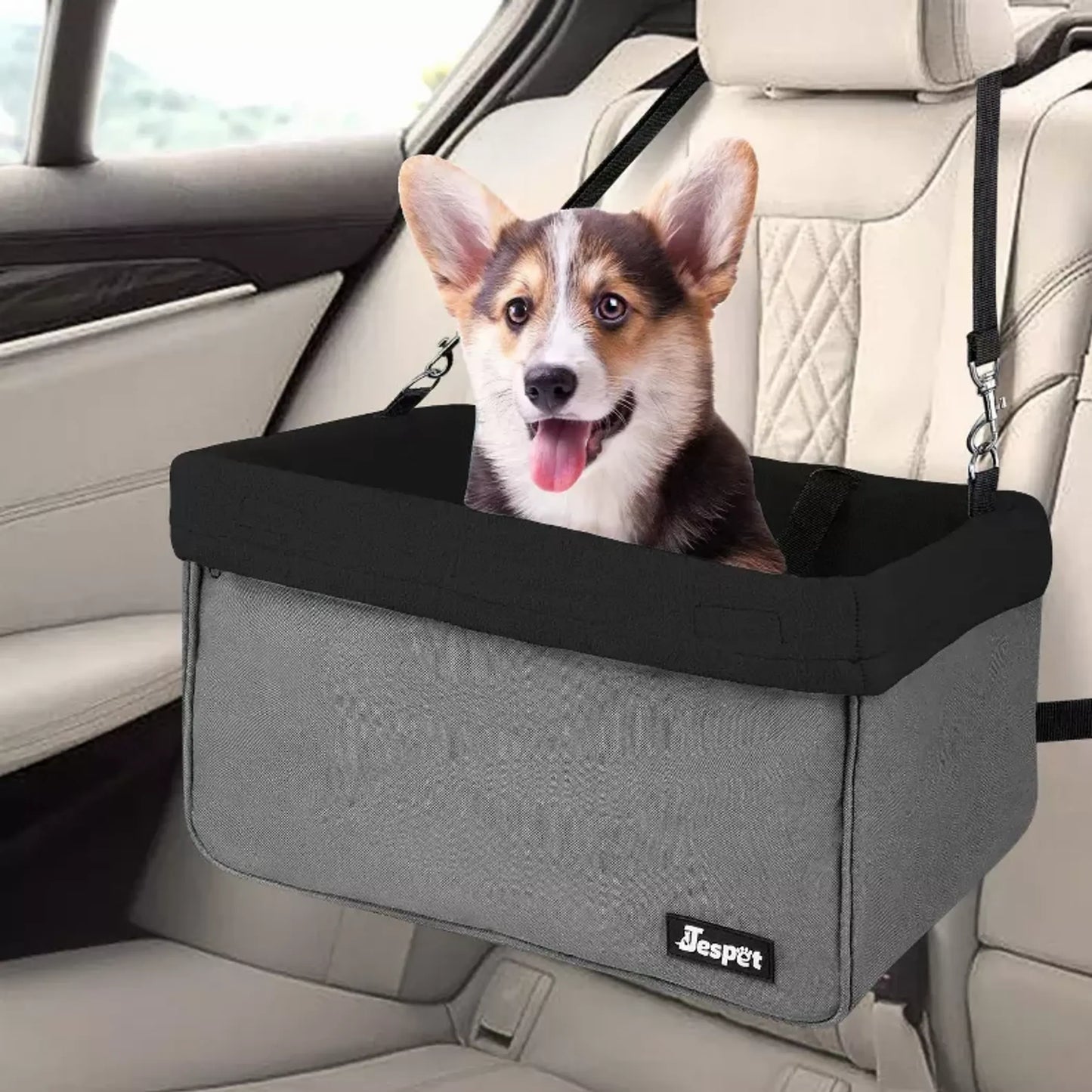 JESPET & GOOPAWS Dog Car Seat Carrier - Portable, Safe Travel