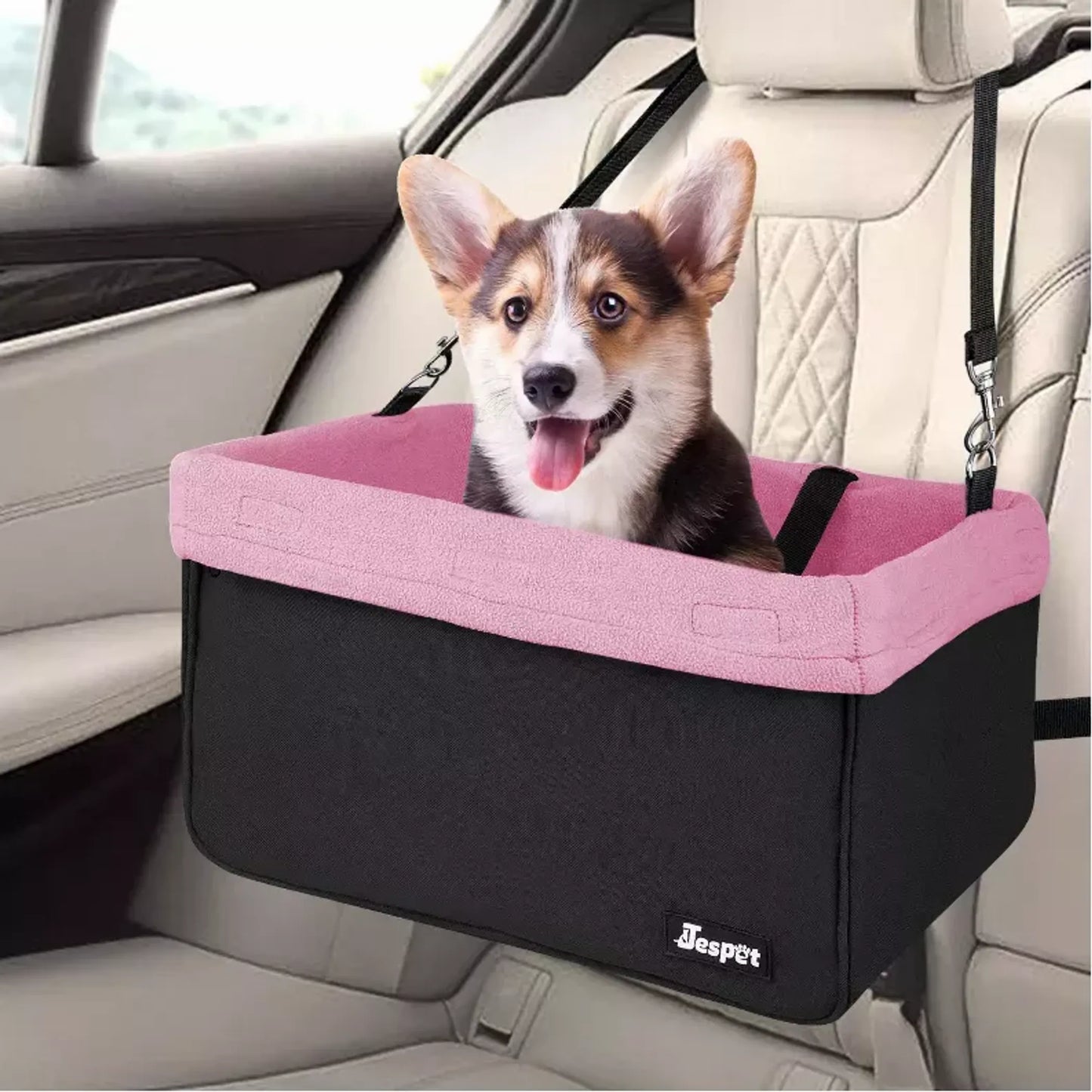 JESPET & GOOPAWS Dog Car Seat Carrier - Portable, Safe Travel