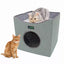 JESPET Foldable Cat Condo - Cat Cube House & Sleeping Bed with Reversible Cushions